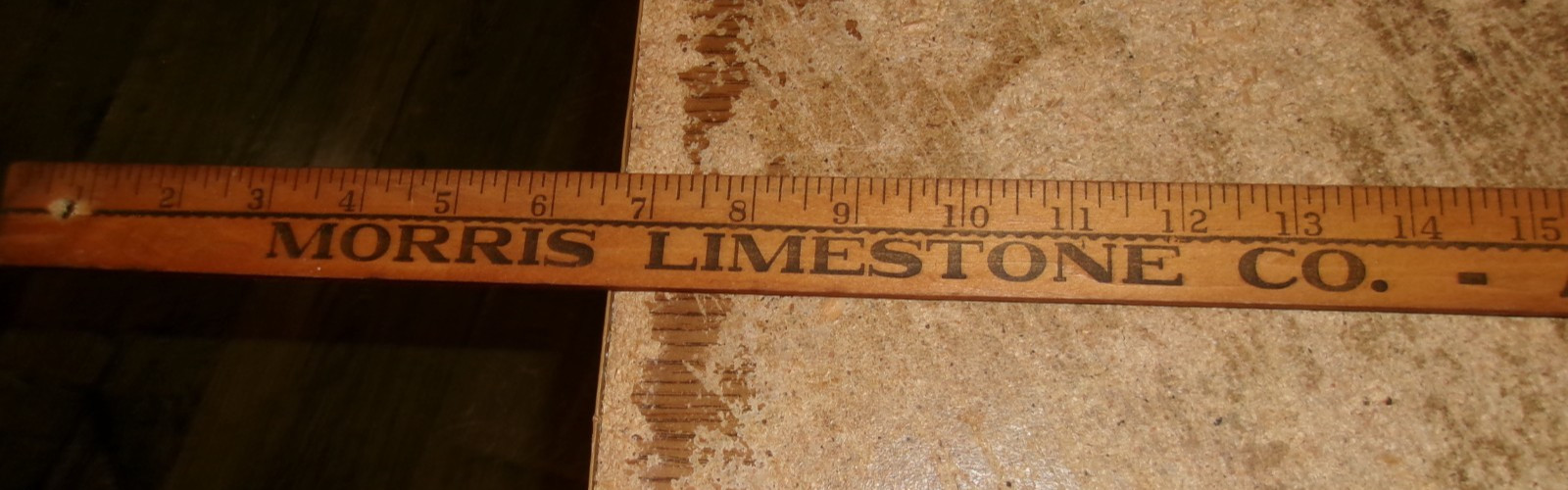 vintage 36&Prime; wood yardstick morris limestone co. morris,il. good used