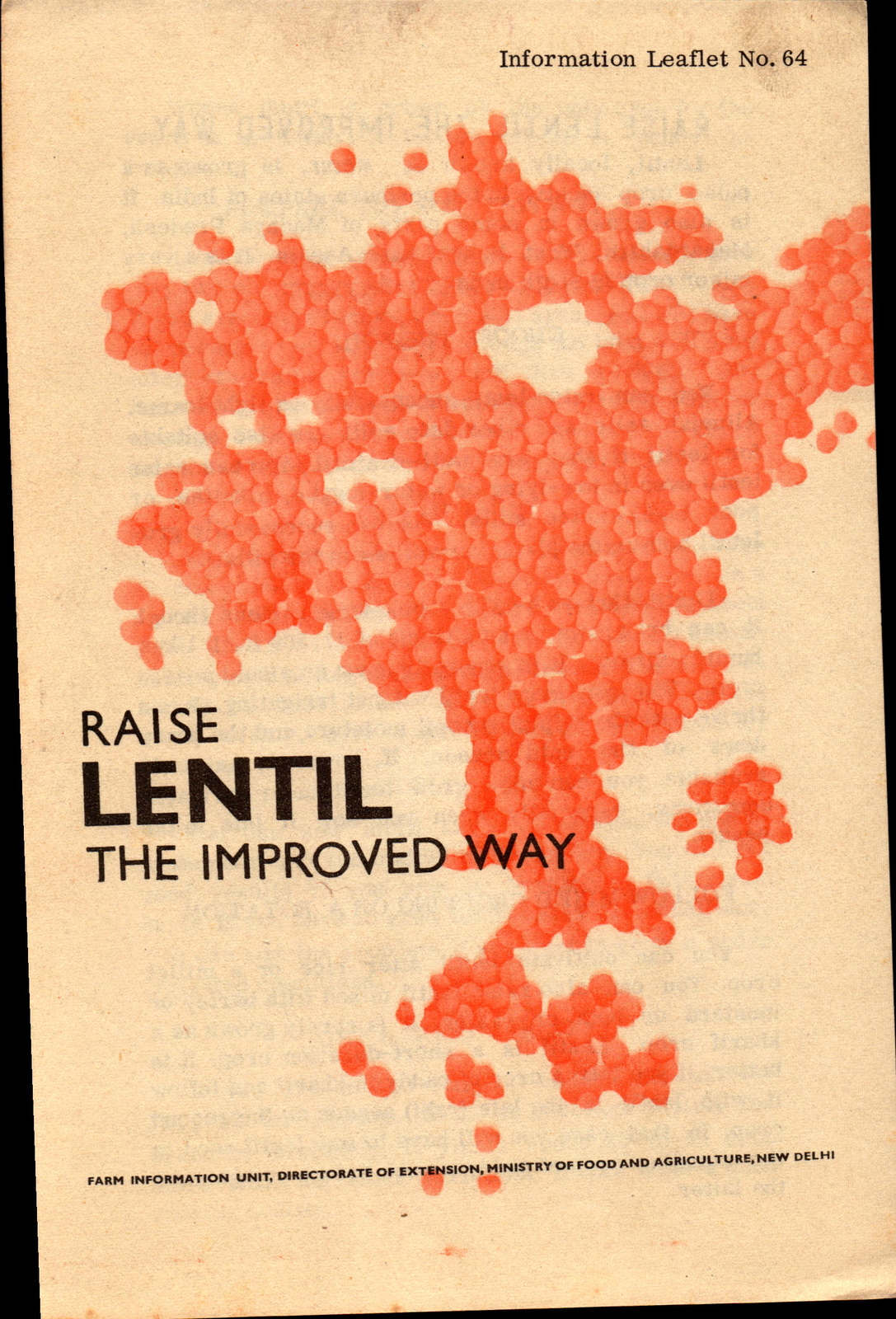 Vintage India Farming Brochure Raise Lentil The Improved Way New Delhi