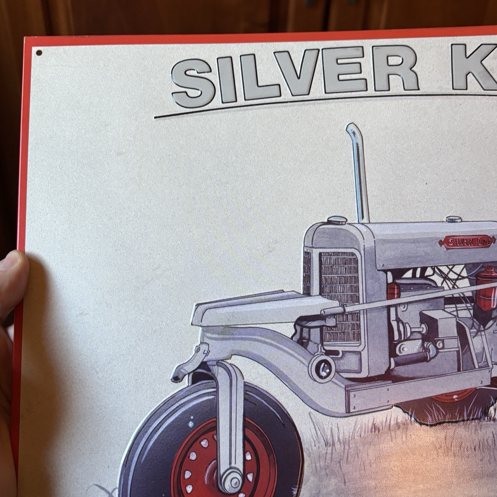Rare Silver King Farm Equipment Metal Tin Sign Reproduction 15.5 X 11 3-wheel