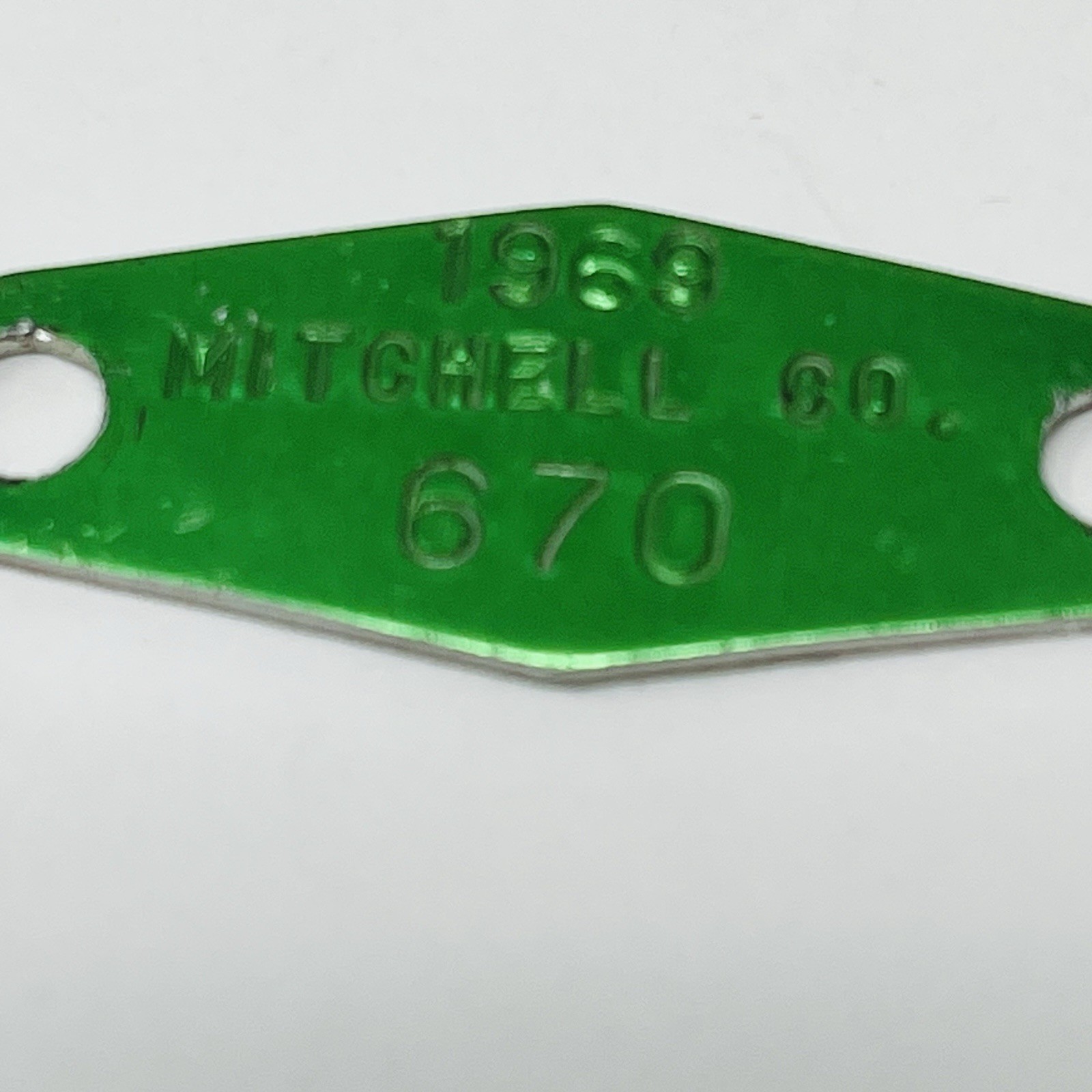 1969 Mitchell County IA Animal Livestock Vaccination Inspection Farm License Tag