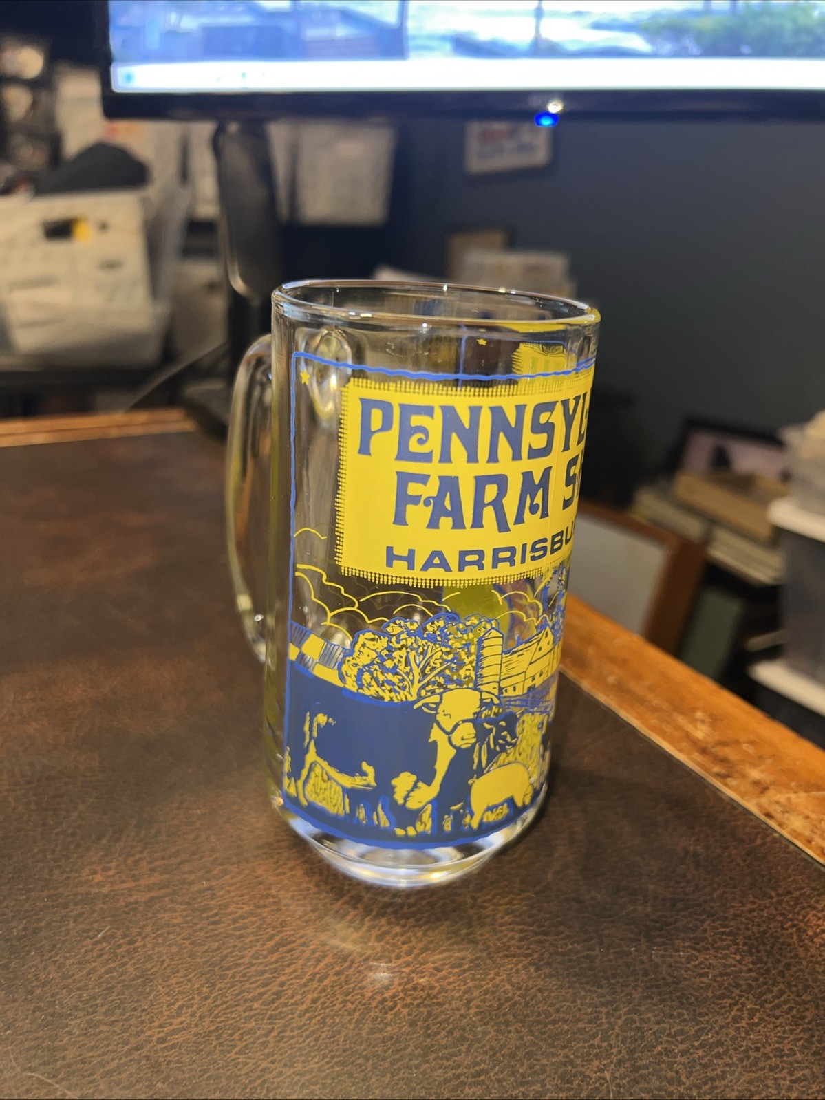 Vintage 1960s Pennsylvania Farm Show Harrisburg Pa Mug Glass