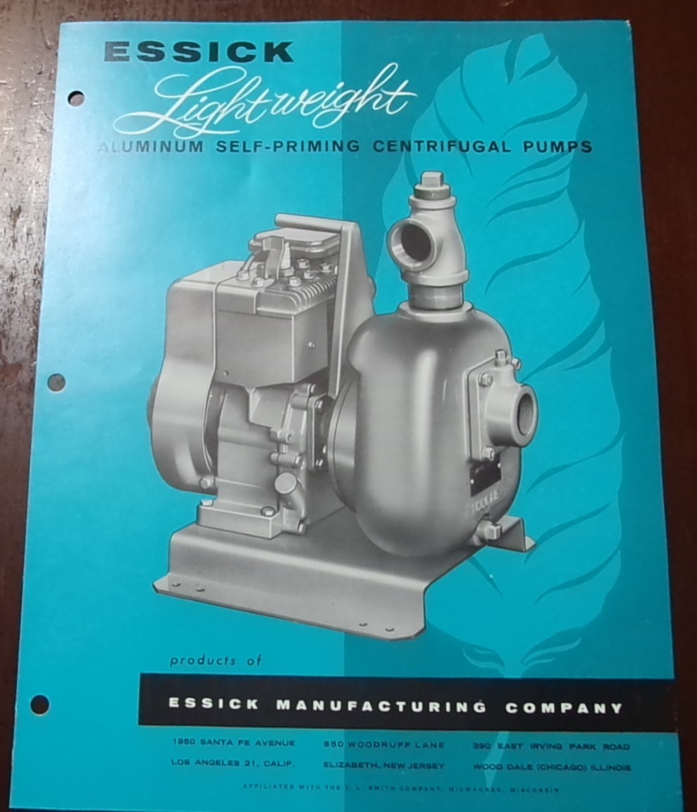 Essick Roller, Pumps Sales/Specifications Brochures 5 items, 1960-1965