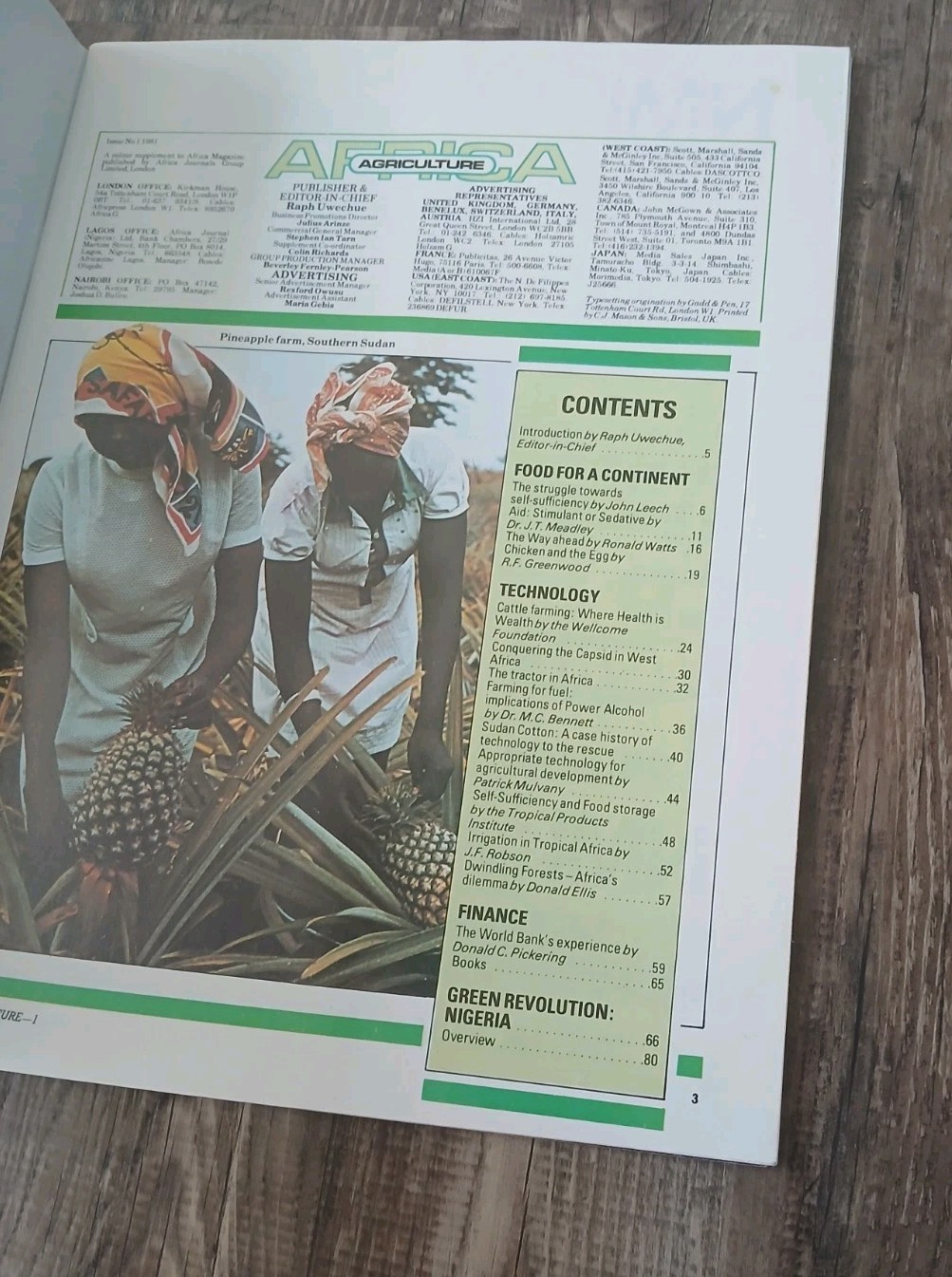 Vintage Africa Agriculture Magazine 1981 Issue No. 1 Farming Nigeria Political