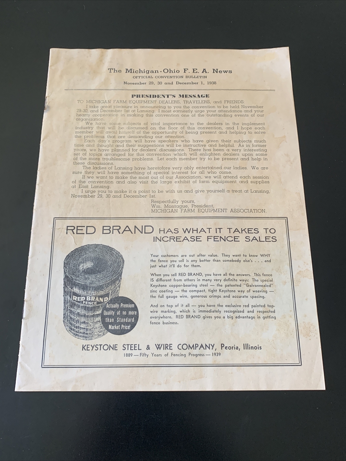 Rare – Michigan Farm Equipment Dealers 1938 Publication Newsletter – Great Ads
