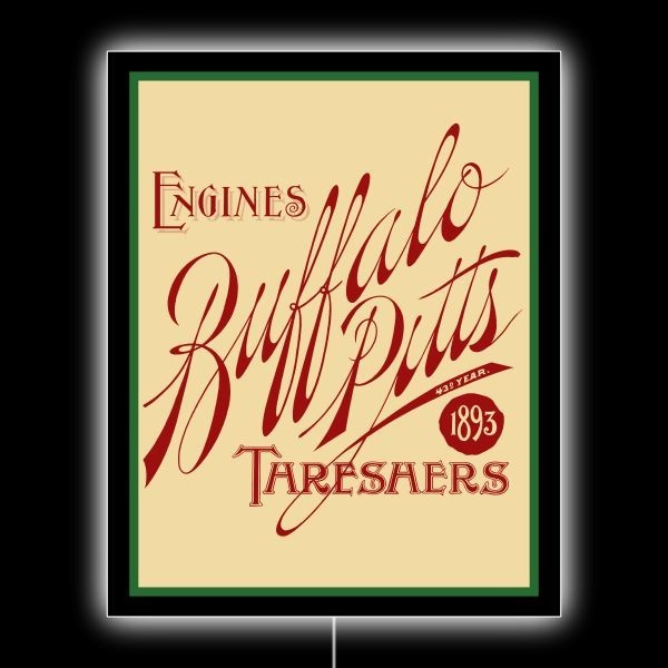 1893 Style Buffalo Pitts Threshing Machines NEW LED Hanging Lighted Sign: 18×23&Prime;