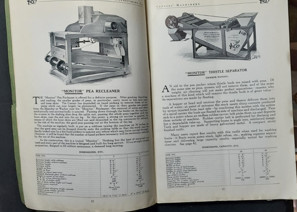 1924 Catalog Monitor Canners Machinery Huntley Manufacturing Co Silver Creek NY