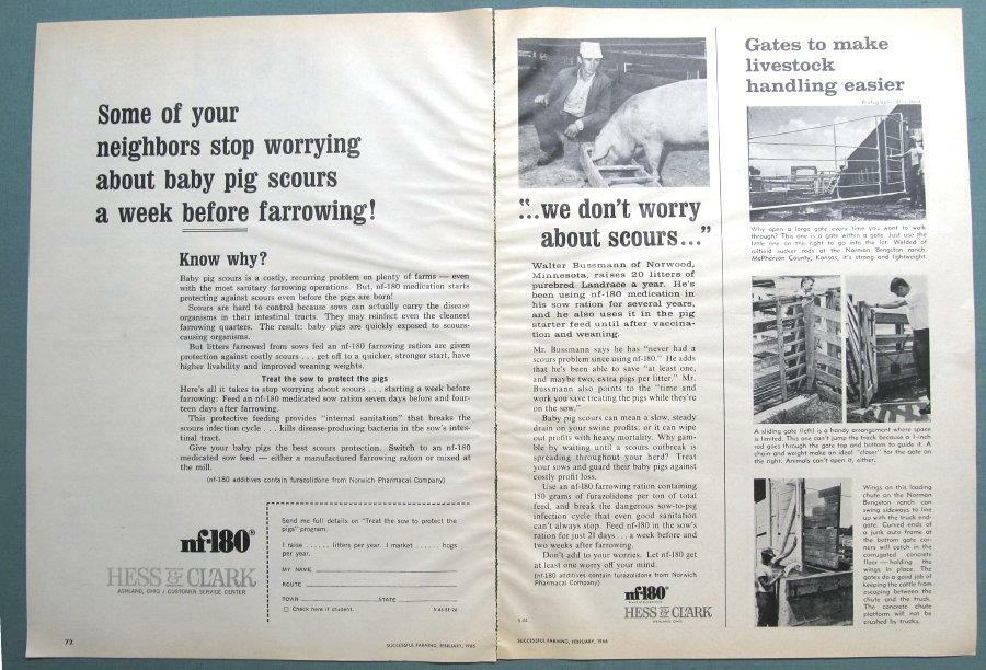 Original 1966 Hess & Clark Ad Features Walter Bussmann of Norwood Minnesota