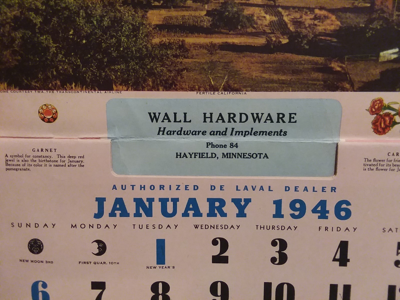 3 Vntg DE LAVAL Cream Separators Graphic Farm Ad WALL Calendars 1943, 1944, 1946