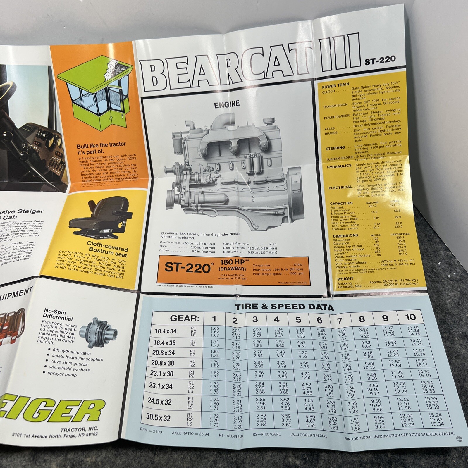 Bearcat 3 st-220 Stieger tractor Original sales brochure advertisement 1980s