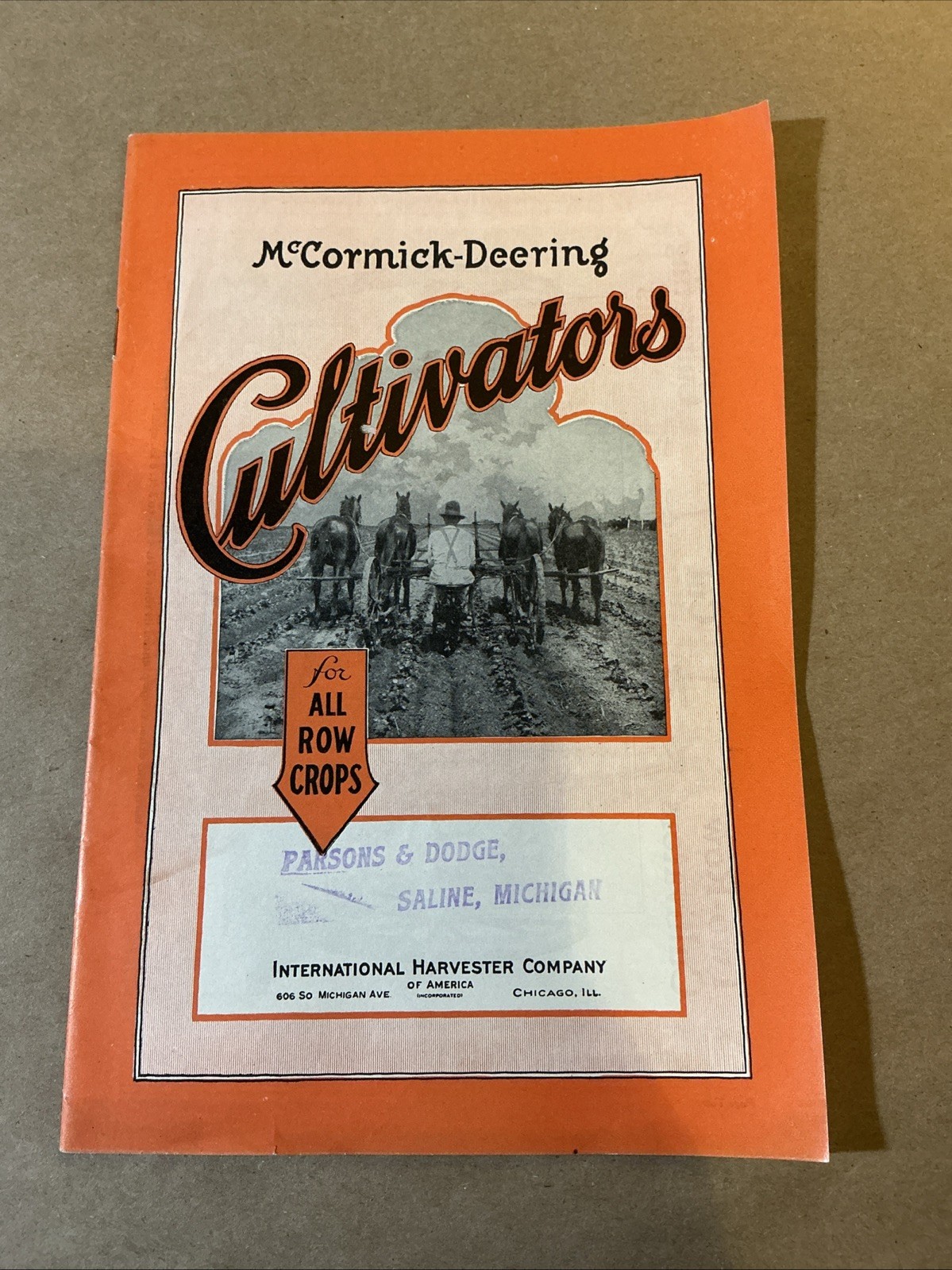 Vintage Original McCormick Cultivators Brochure As Is INV-P0931