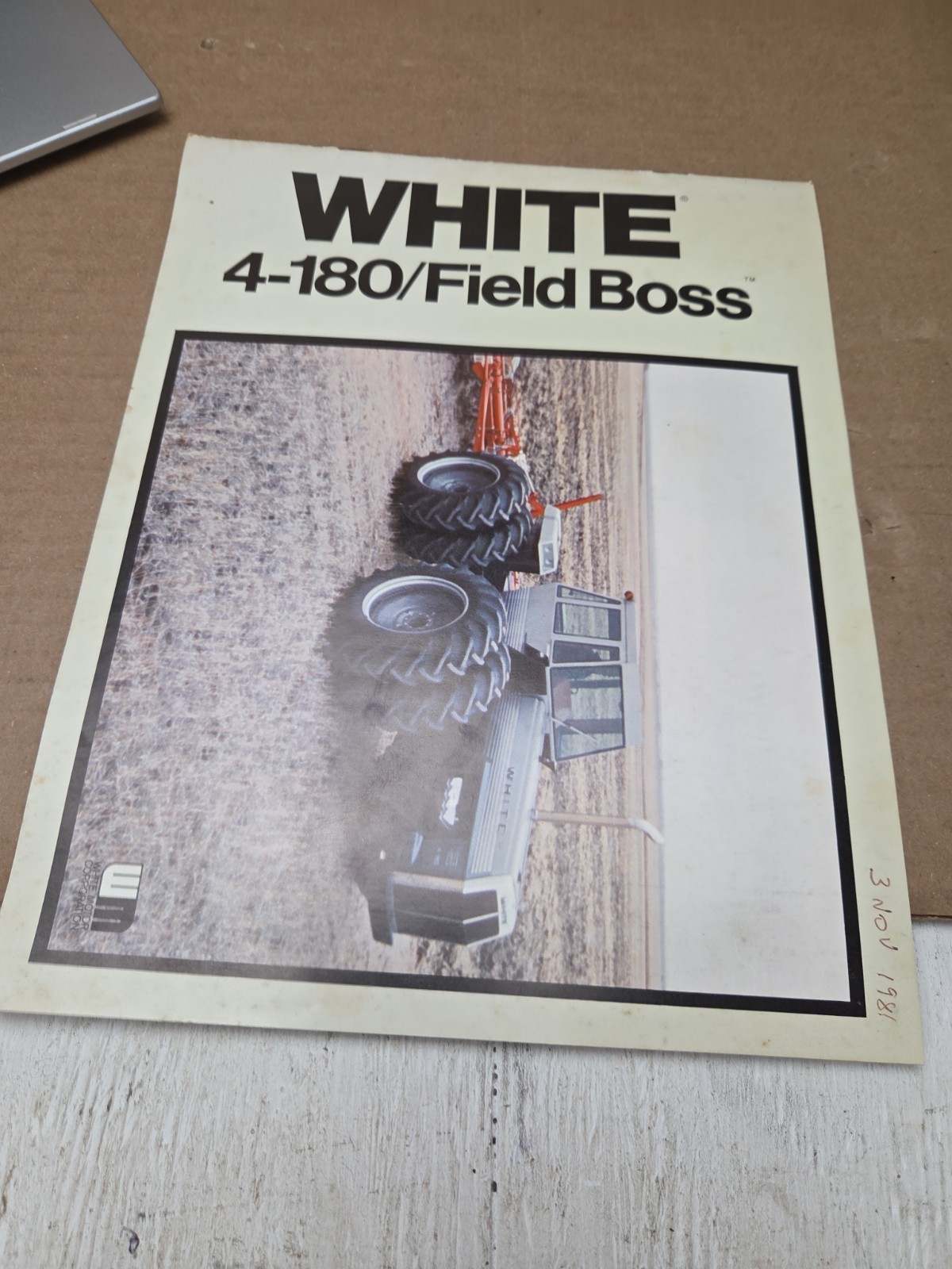 Vintage WHITE 4-180 Field Boss Full Color Dealer Brochure