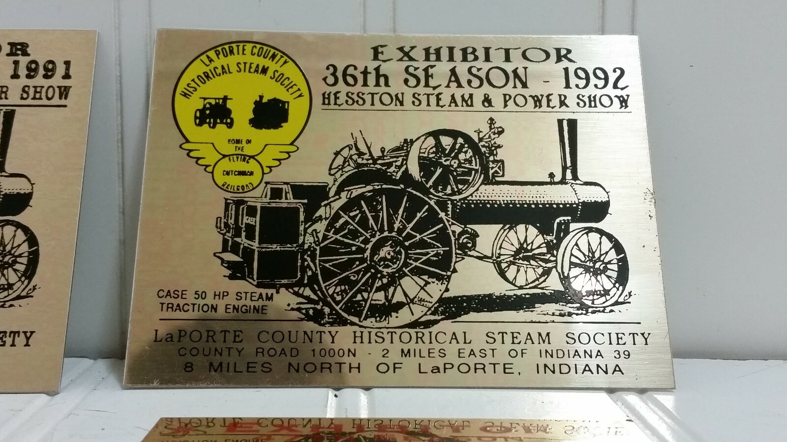 Old Auto Club & Hesston Antique Steam Power Show EXHIBITOR PLAQUE Lot Exibits