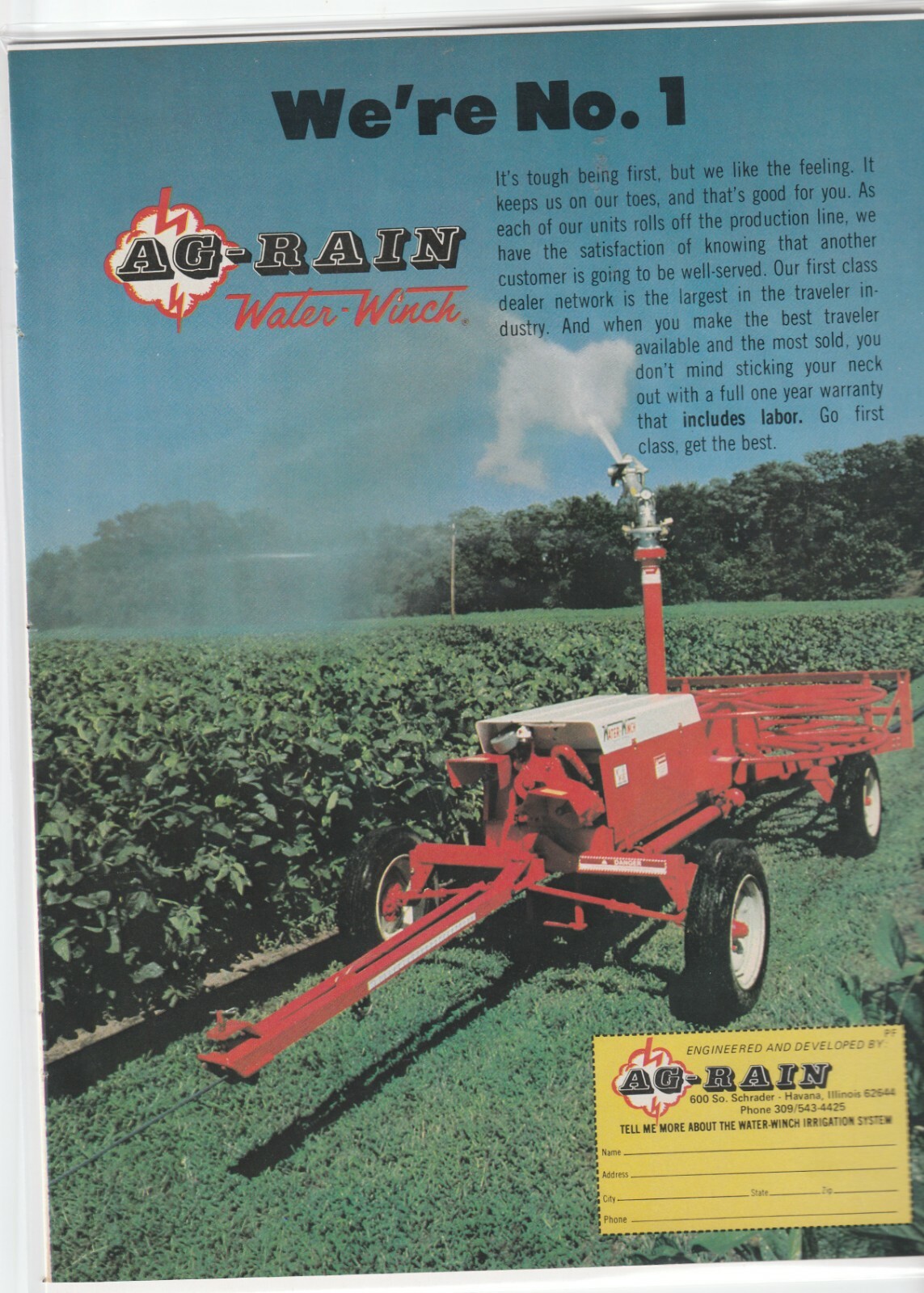 Original 1978 Ag-Rain Water-Winch Magazine Ad