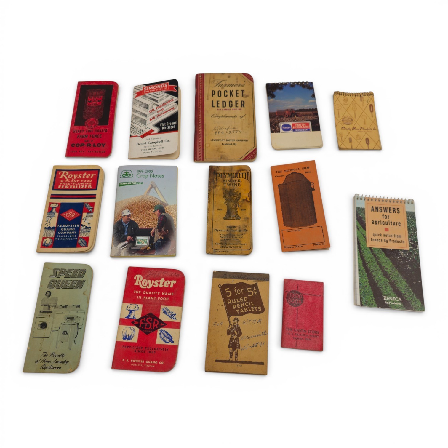 Vintage Promotional Notebooks Lot 14 Agriculture Farm Advertising Memo Pads