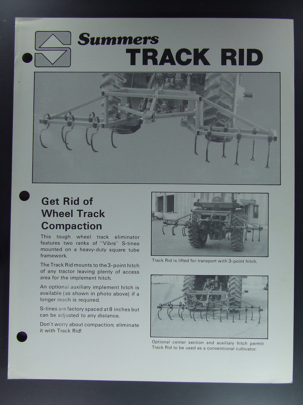 Summer Track Rid J.D. Drill Hitches Dealers Brochure Tractor Farming