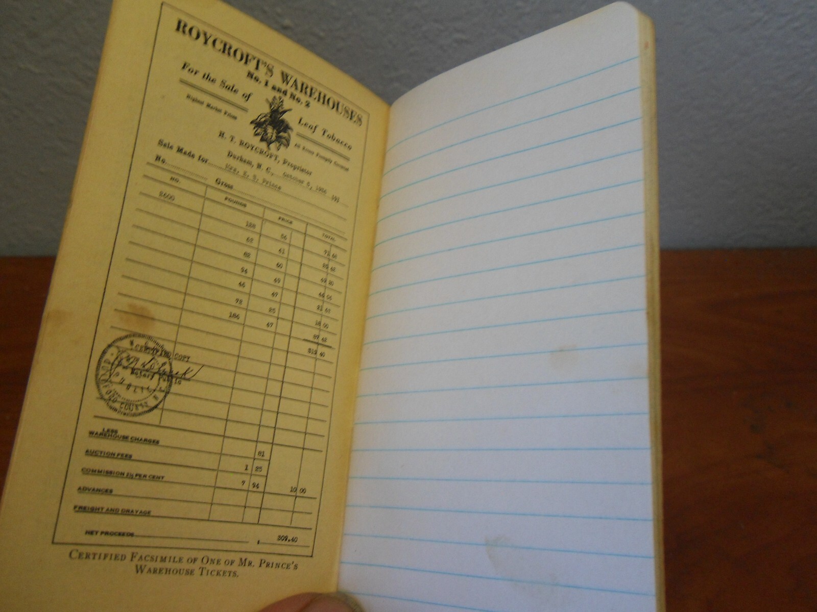 VINTAGE 1937 VC FERTILIZERS NOTEBOOK – VIRGINIA – CAROLINA CHEMICAL CORPORATION