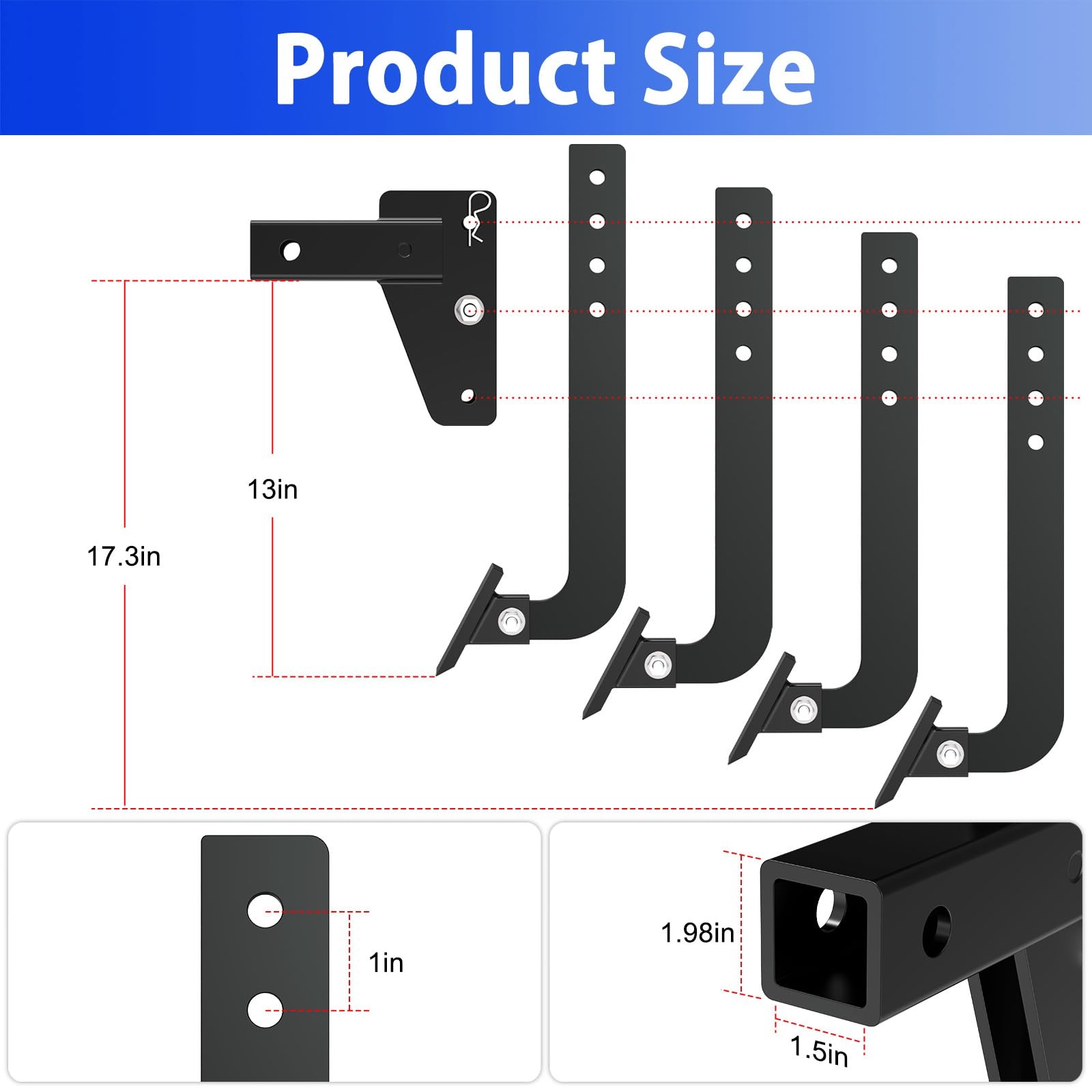 Hitch Mounted Ripper for ATV/UTV Tractor Lawn Mower Fit 2&Prime; Receiver 3 Point H…