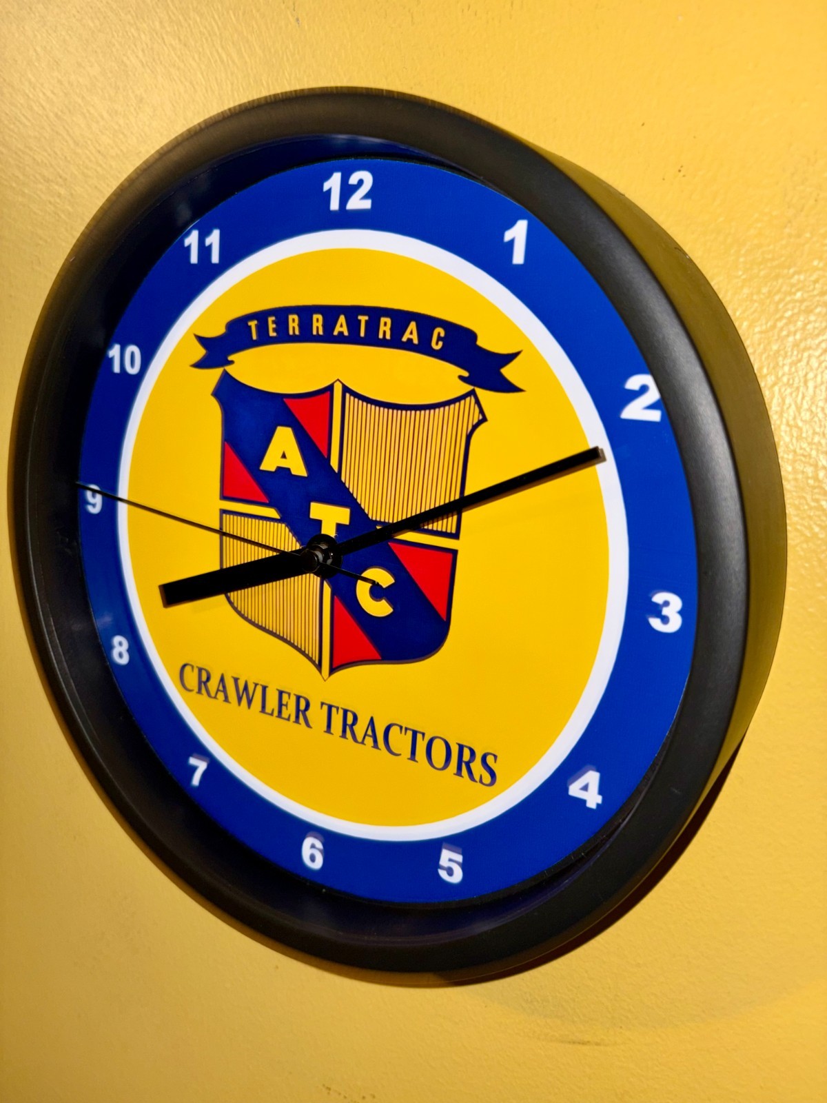 ATC Terratrac Crawler Bull Dozer Farm Tractor Barn Garage Man Cave Clock Sign