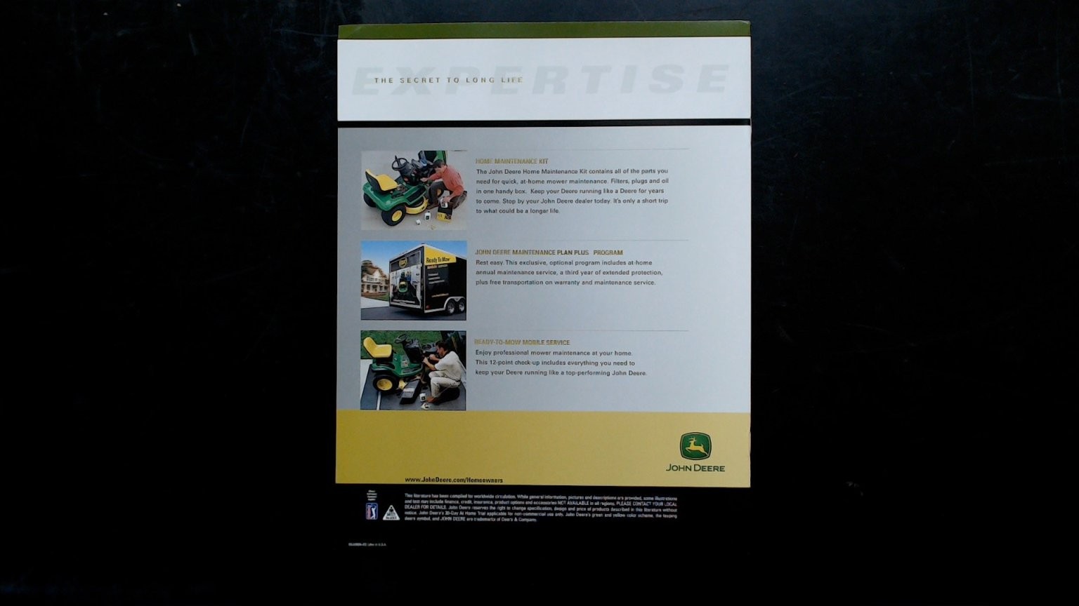 John Deere X Series Special Edition Tractor Brochure Vintage Lawn Mower