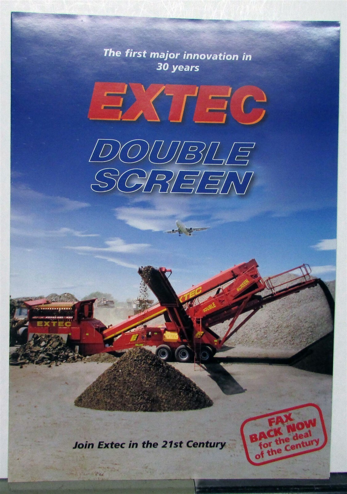2000 Extec Double Screen Equipment Specification Construction Sales Brochure