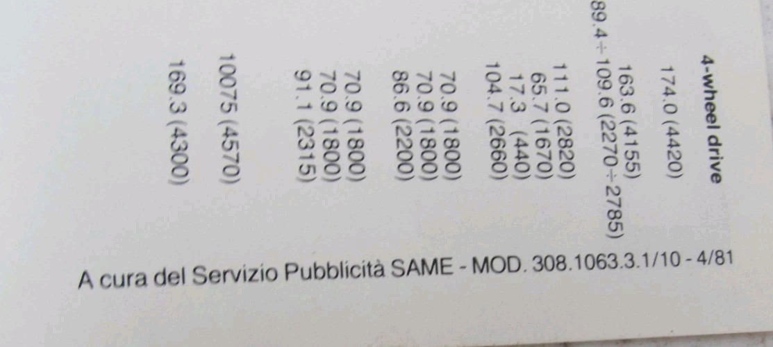 1981 SAME Drago 120 Tractor Sales Flyer 308.1063.3.1/10 – 4/81