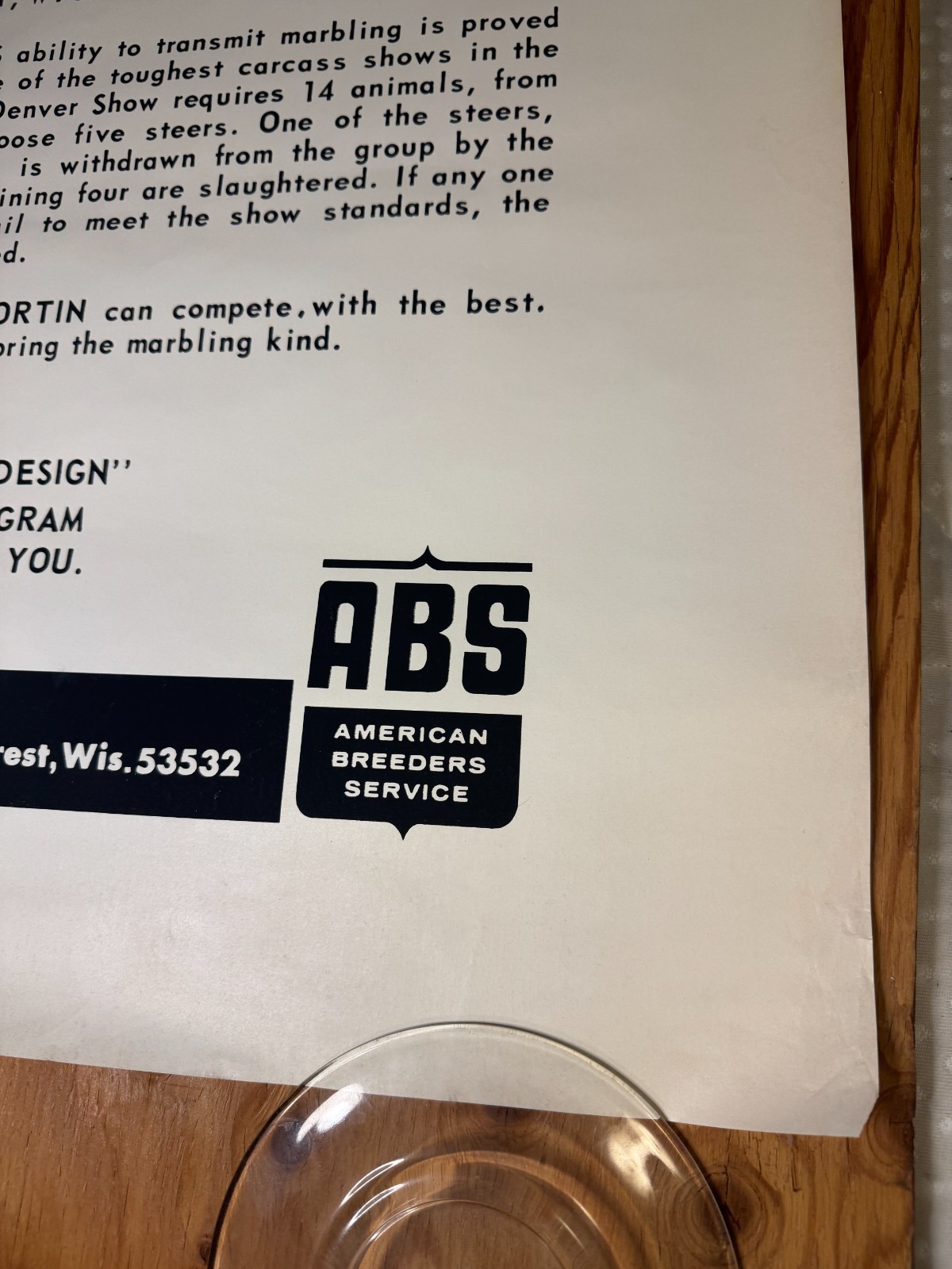 Vintage 1970 National Western Stock Show ABS American Breeders Service Ad Poster