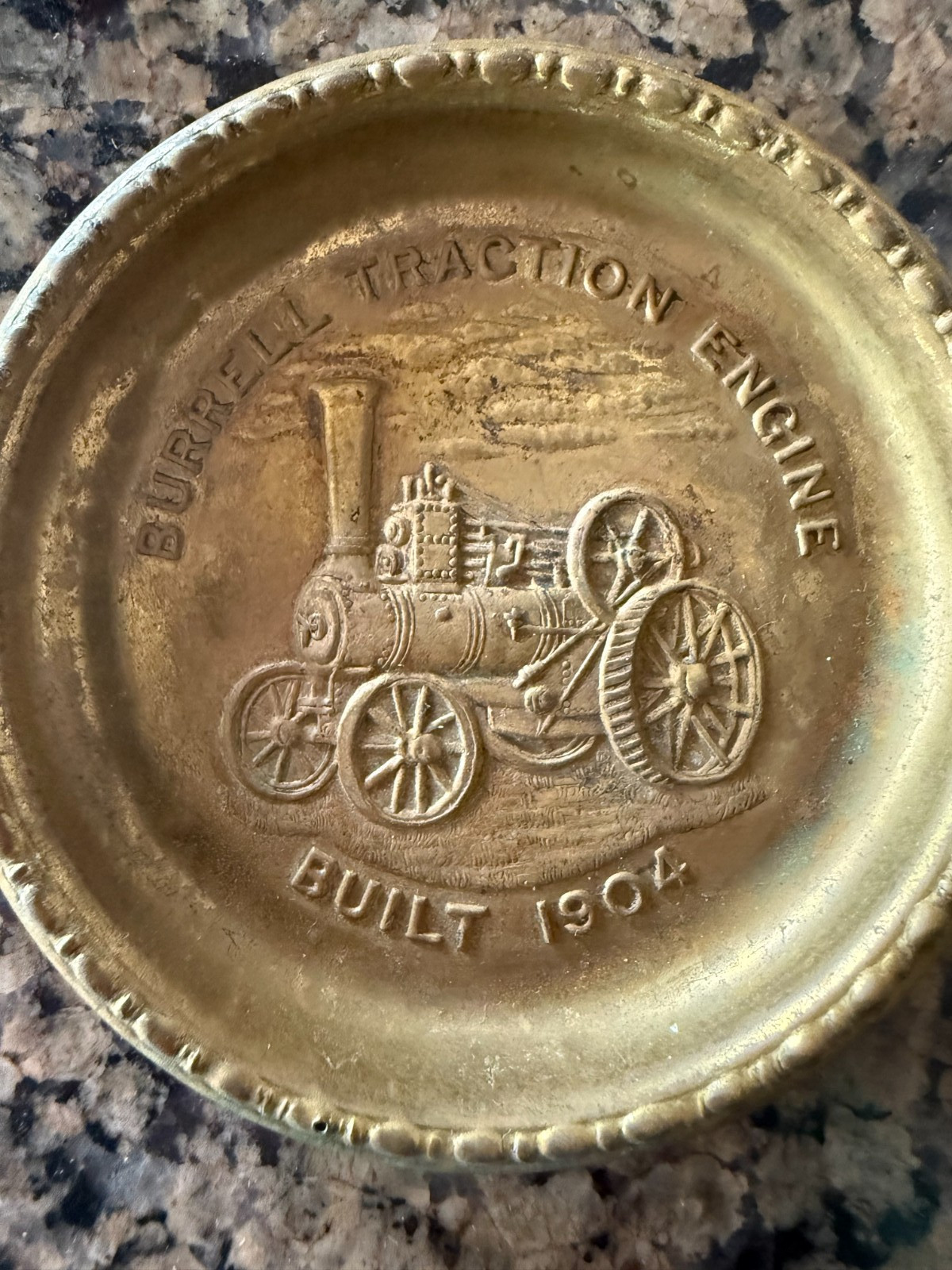 VINTAGE BURRELL TRACTION STEAM TRACTOR 1904 COIN DISH