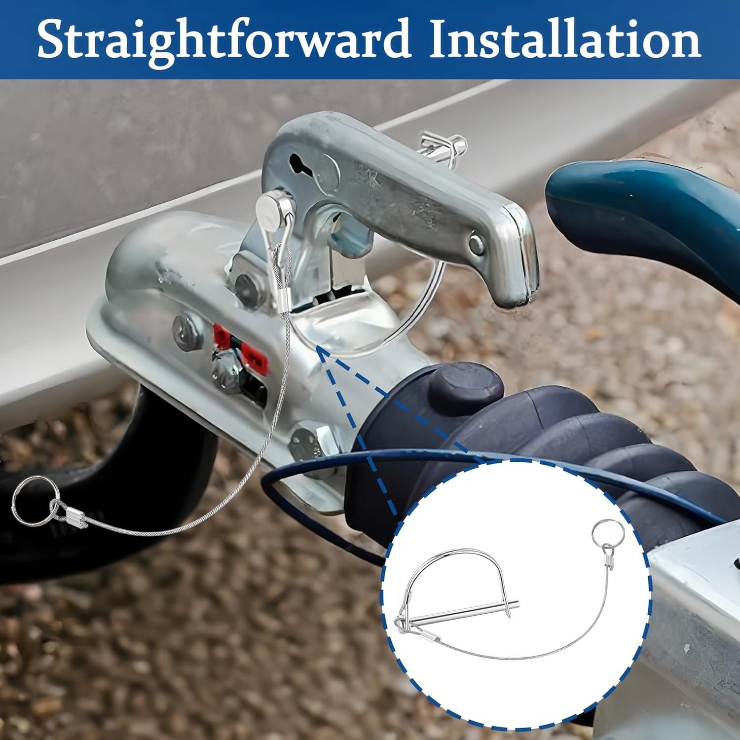 2Pack Locking Pins,Trailer Pin with Anti-Lost Rope Ring,Premium Trailer Hitch Pi
