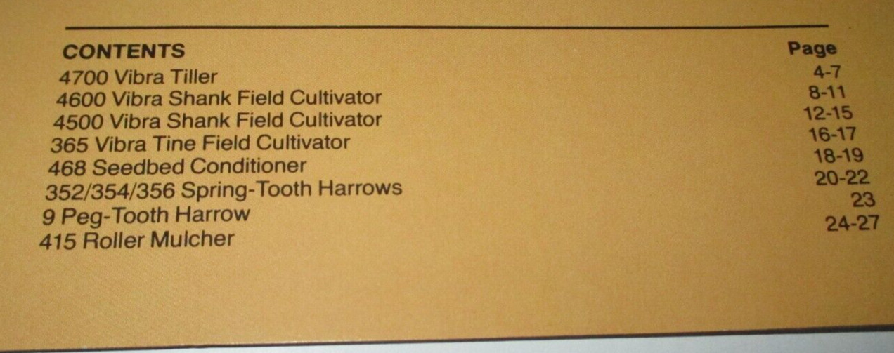 *IH International Seedbed Tillage Equipment Sales Brochure 415 4700 365 468 356&