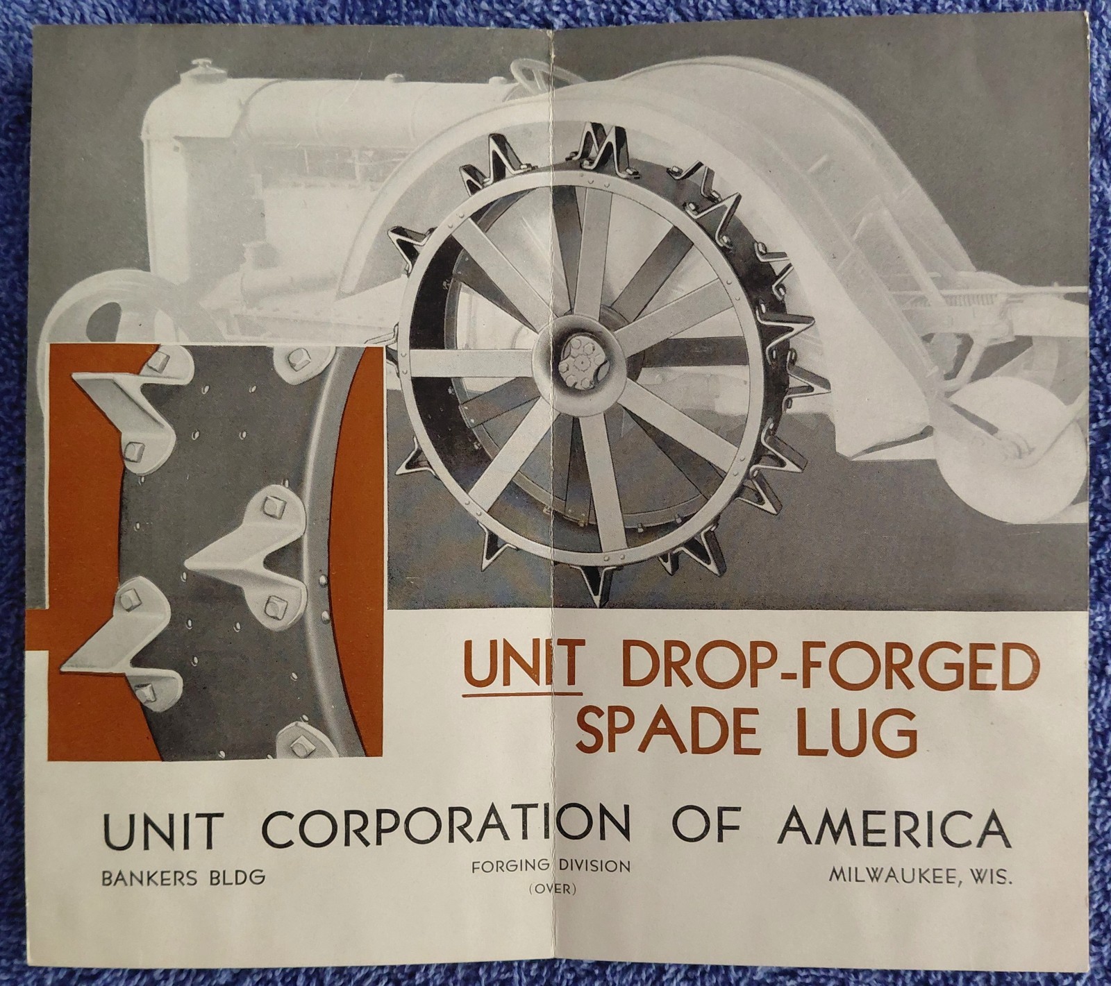 Unit Drop‑Forged Spade Lug Brochure Tractor Wheel Lugs Fordson Dealer Stamp