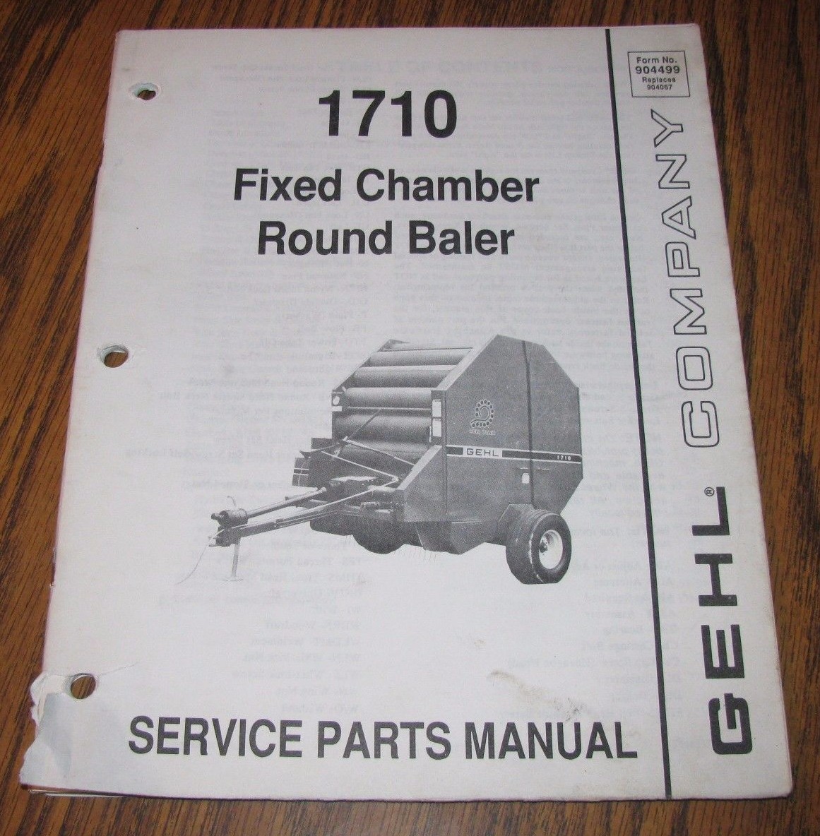 Gehl 1710 Fixed Chamber Round Hay Baler Parts Manual Catalog Book 904499 1989