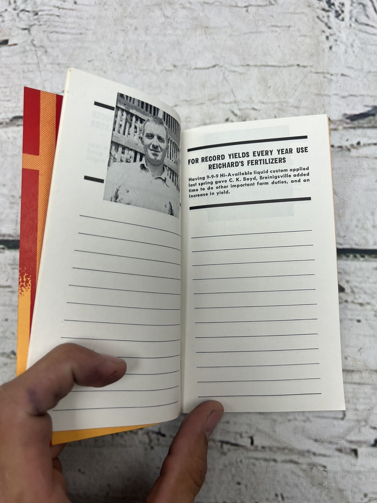 VTG Reichard&rsquo;s Fertilizers Farmers Memo Book Robert Reichard Inc Allentown PA