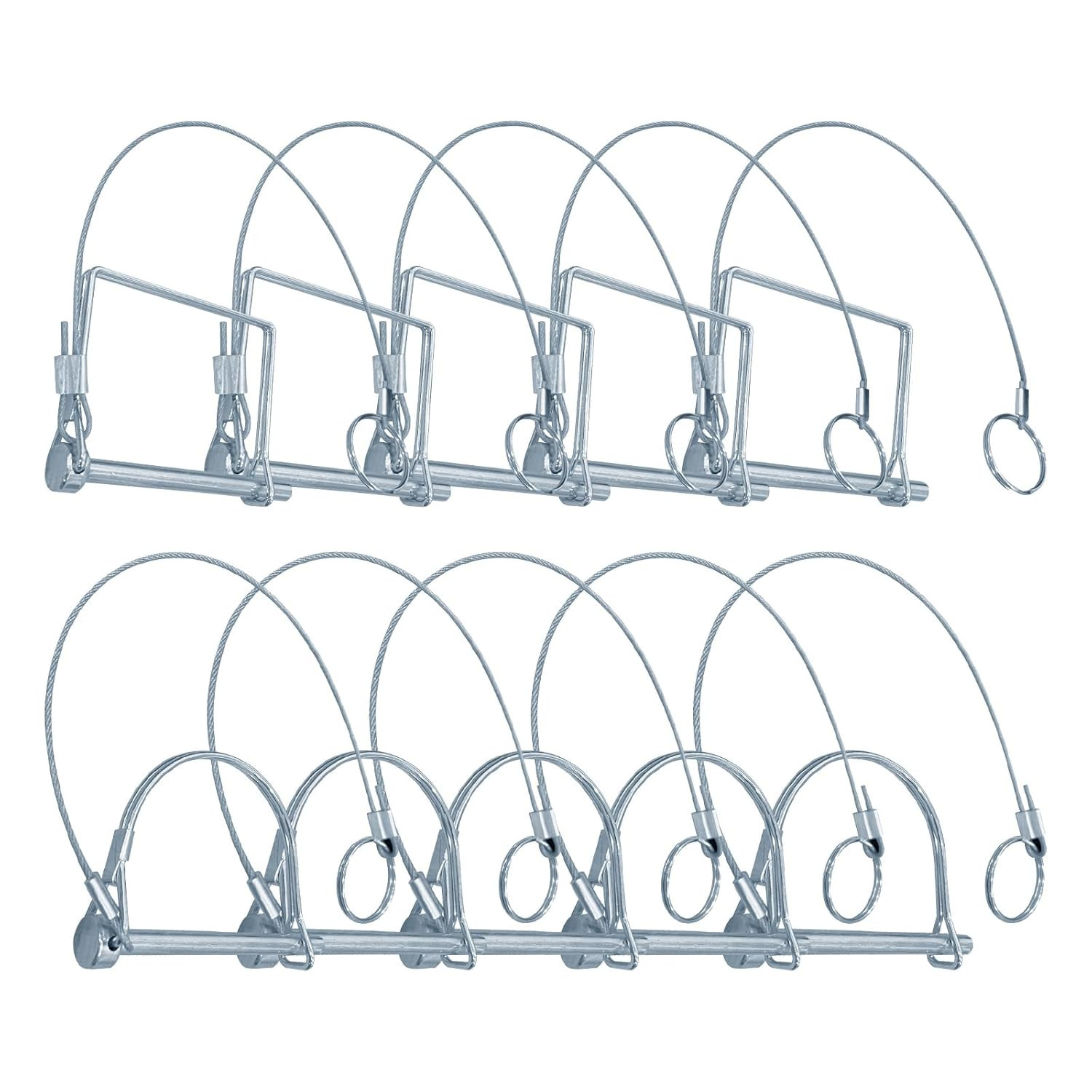 10 Pack Trailer Coupler Pin 1/4 Inch Diameter X 2-3/4-Inch Safety Coupler Pins w