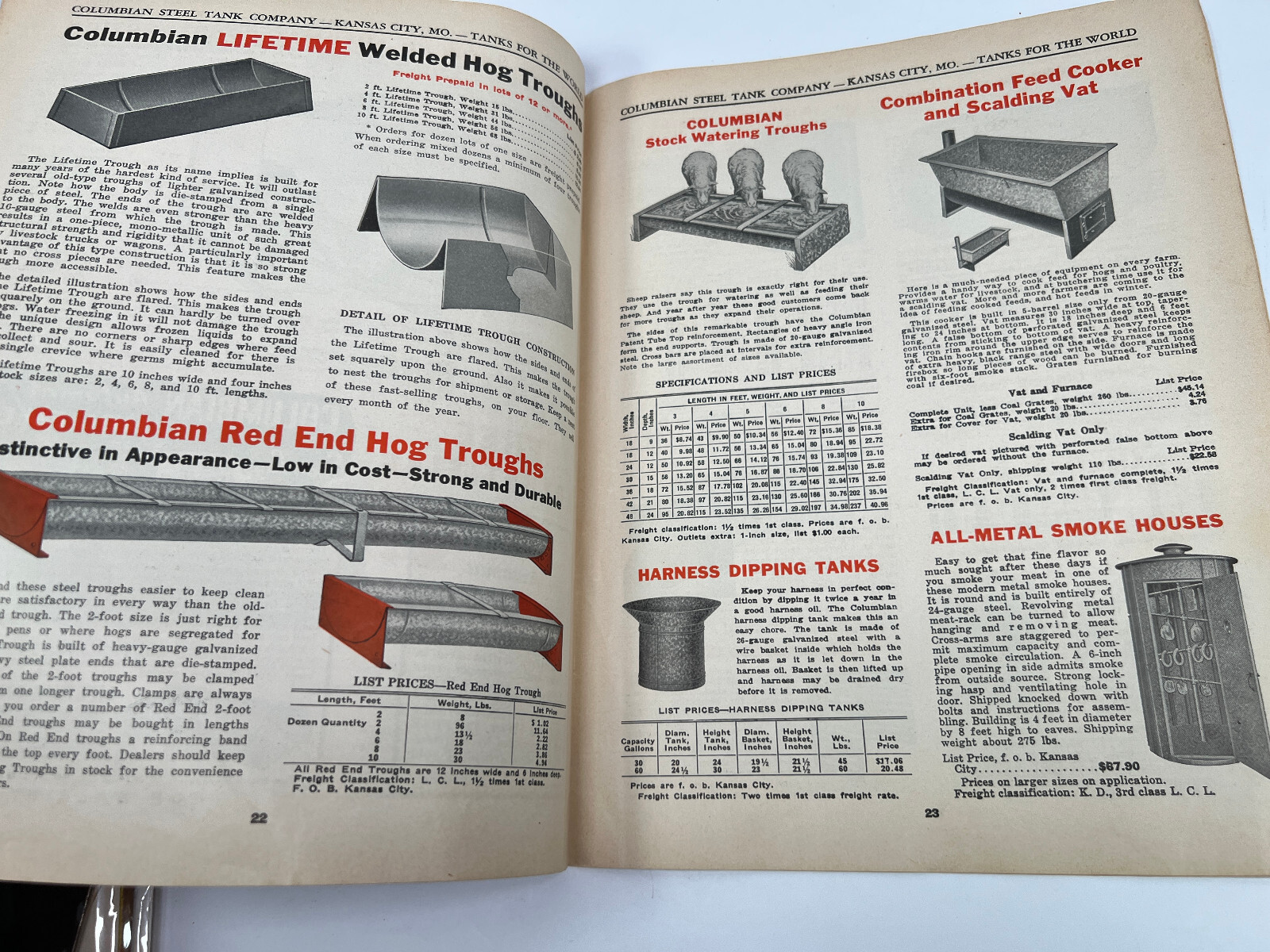 1941 Columbian Farm Equipment Tractor Steel Tank Catalogue Catalog
