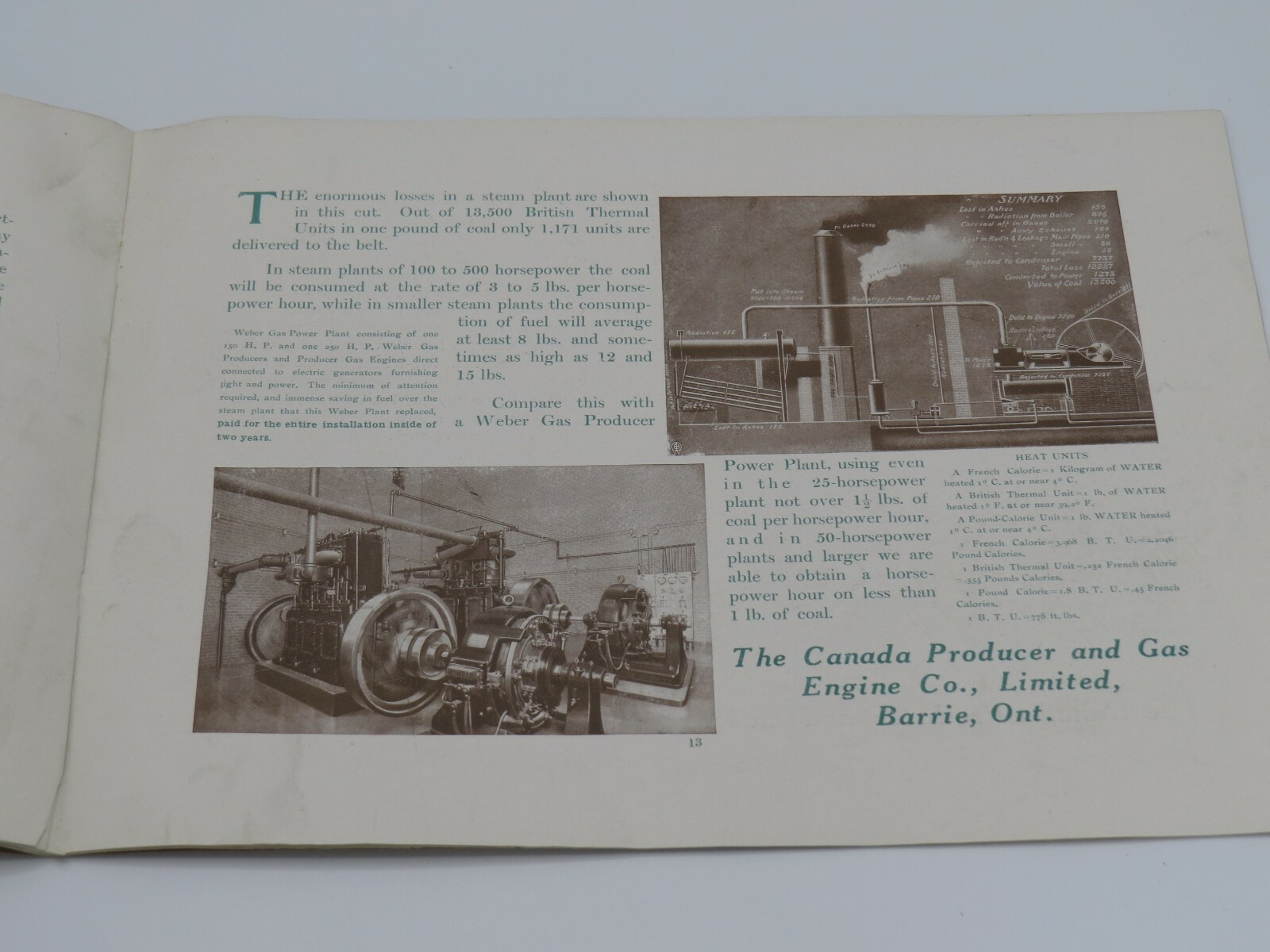 Vintage WEBER Gas Engines Canada Heavy Hit Miss Engine CATALOG brochure HUGE
