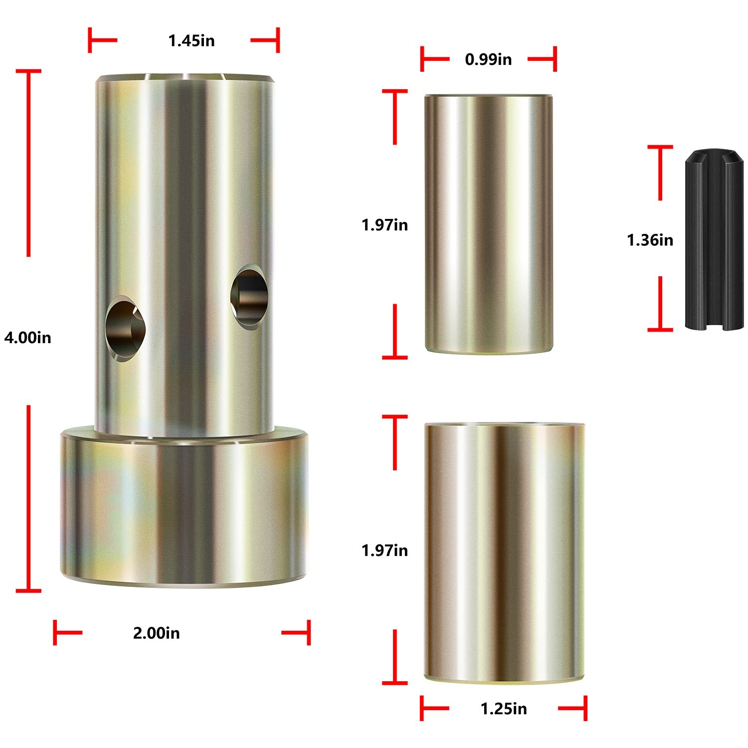 Quick Hitch Adapter Bushing Kits Heavy Duty Steel Category One Tool Tuff Bush…