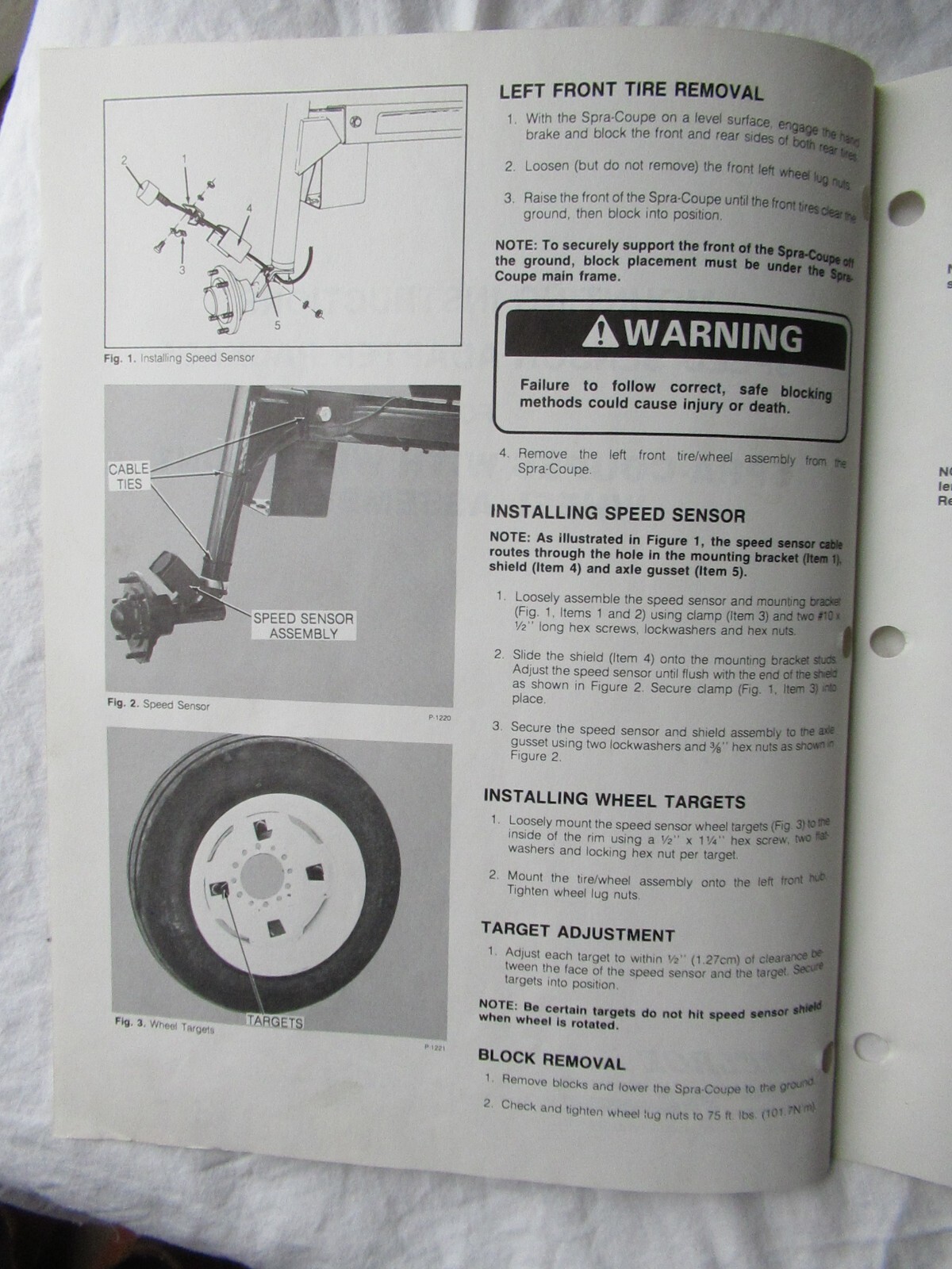Melroe Spra-Coupe Speed Sensor Adapter Package Mounting Instructions Manual