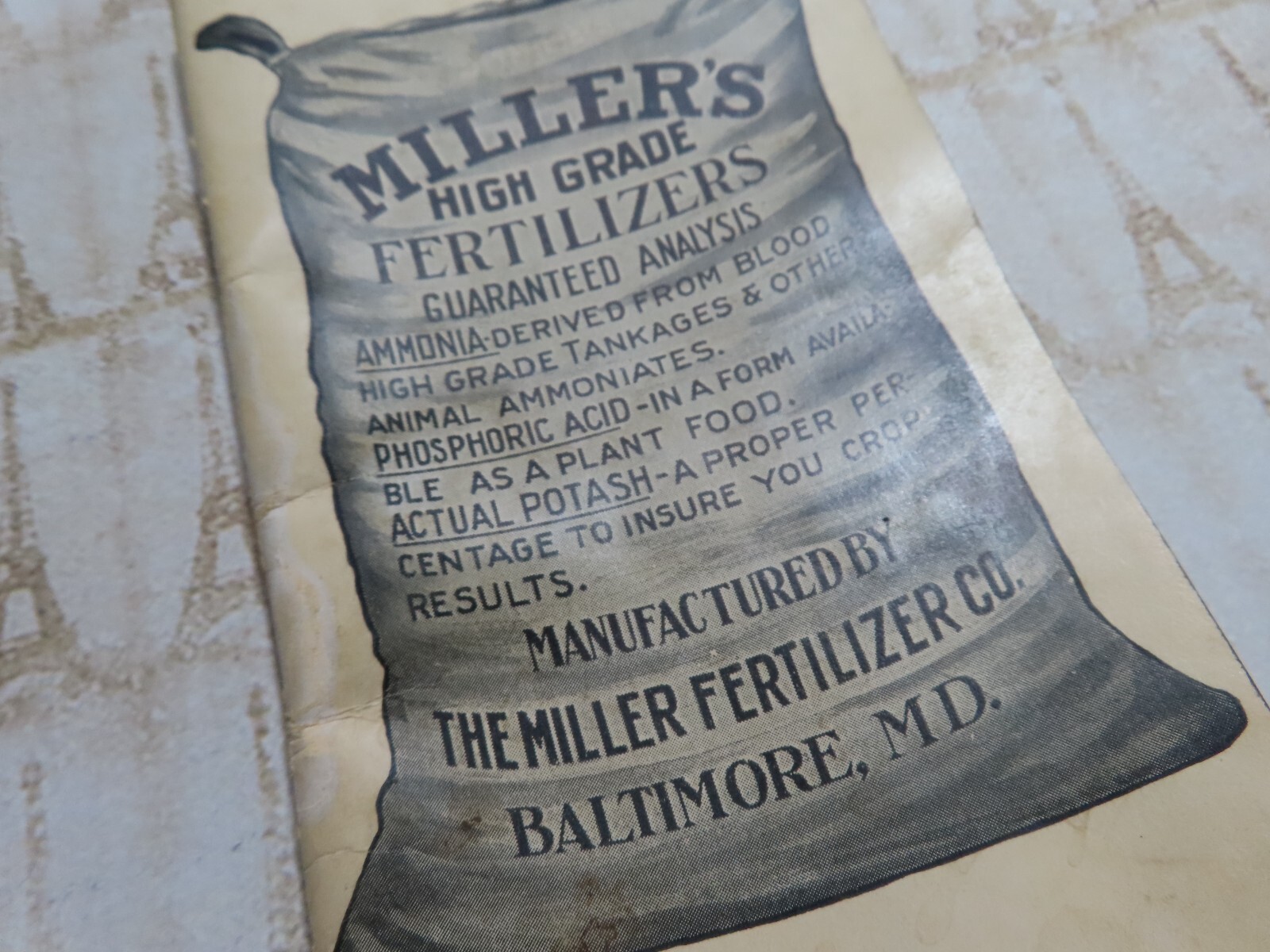 Vintage 1930/31 Advertising Notebook*MILLER&rsquo;S HIGH GRADE FERTILIZER*Baltimore MD