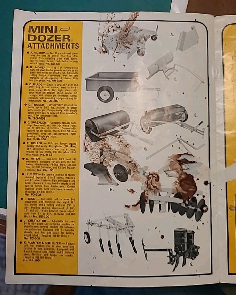 C.F. Struck Corporation Vintage Mini Dozer Brochure. Copyright 1968