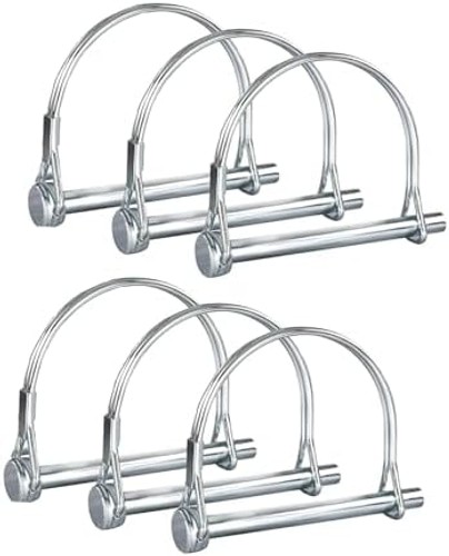 6 Pack 1/4×4 Inch Long Trailer Coupler Pin, Heavy Duty Towing Equipment Pin S…