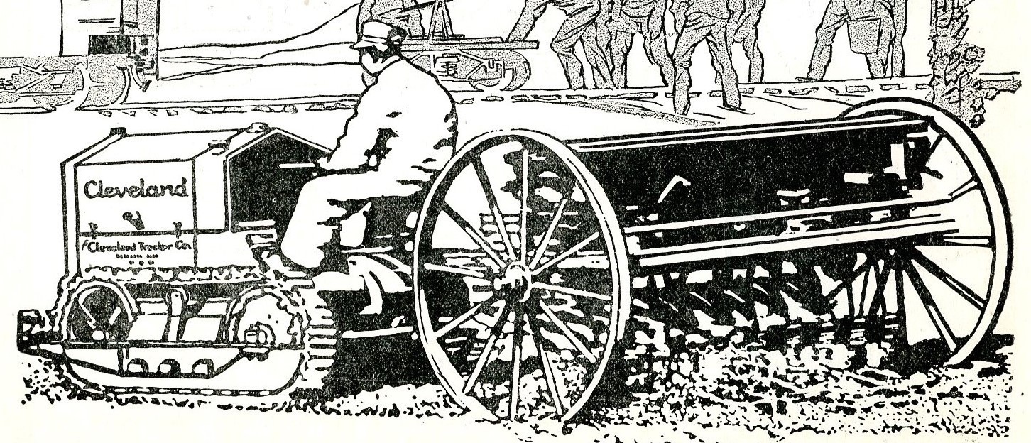 1919 Original Cleveland Tractor Ad. Rides On Top Of Soil, Won&rsquo;t Pack It Down