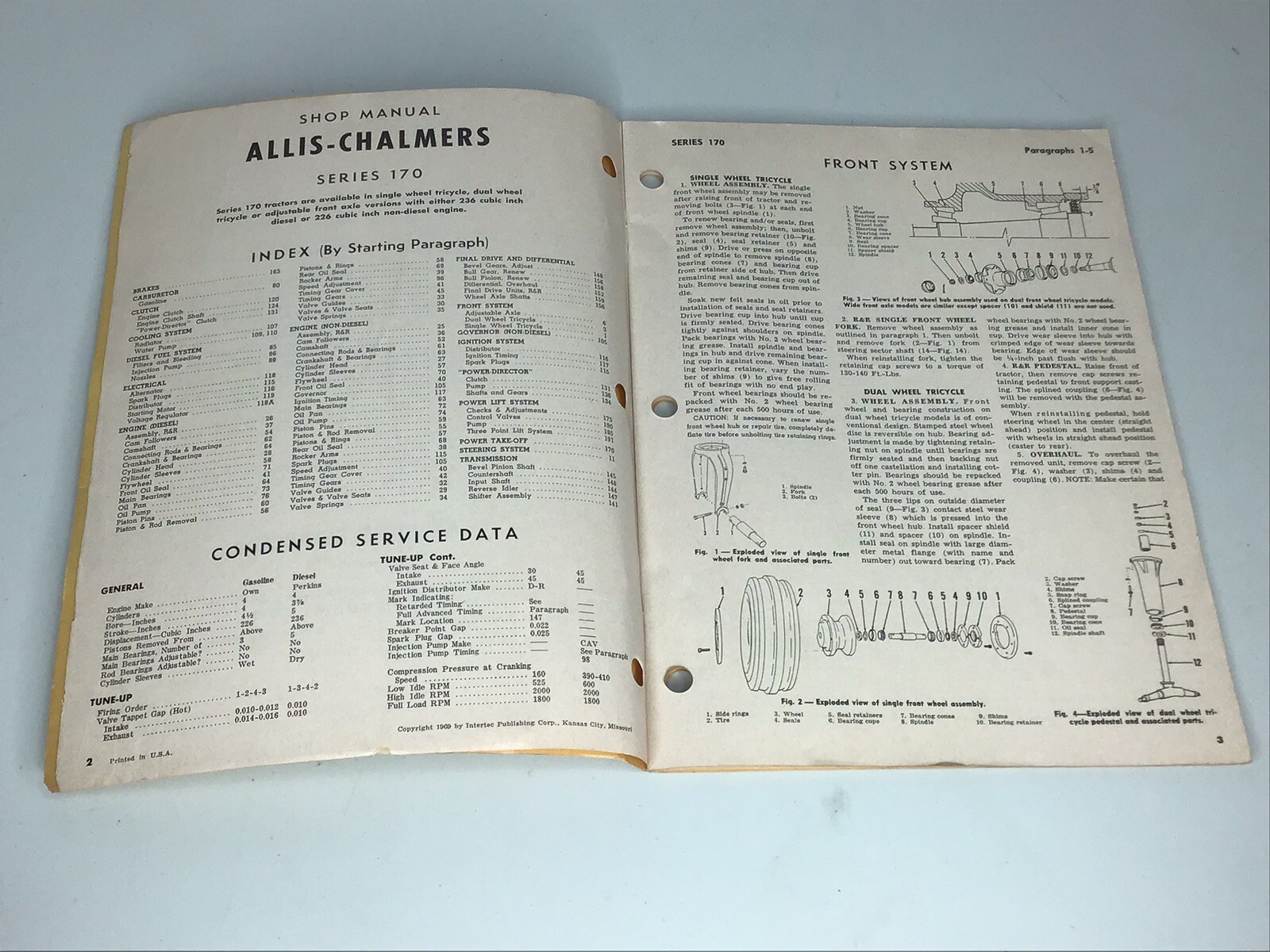 I & T Shop Service Allis-Chalmers Tractor Shop Manual 170 Series Manual #AC-24