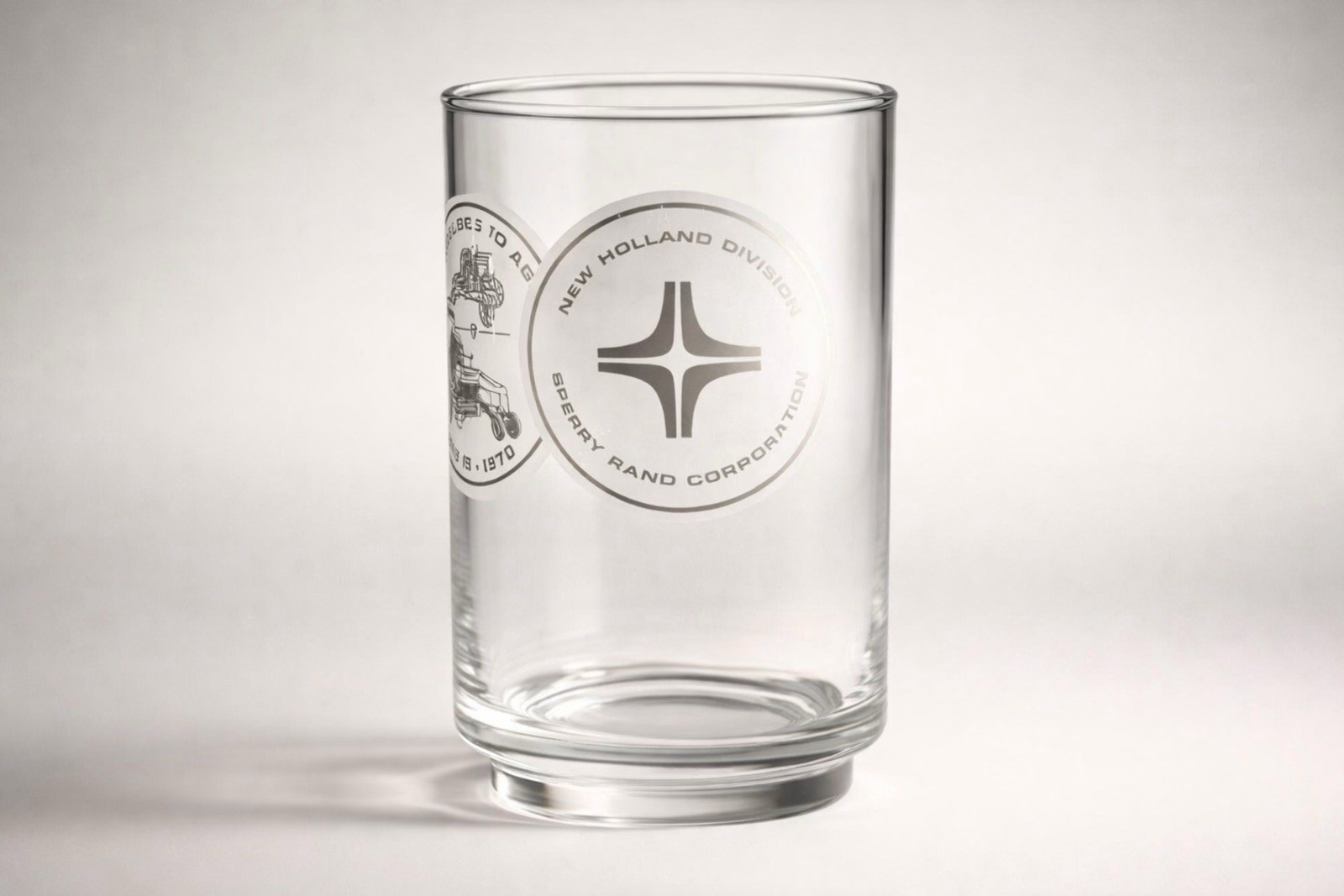 Commemorative New Holland Division Sperry Rand Glass Collectible