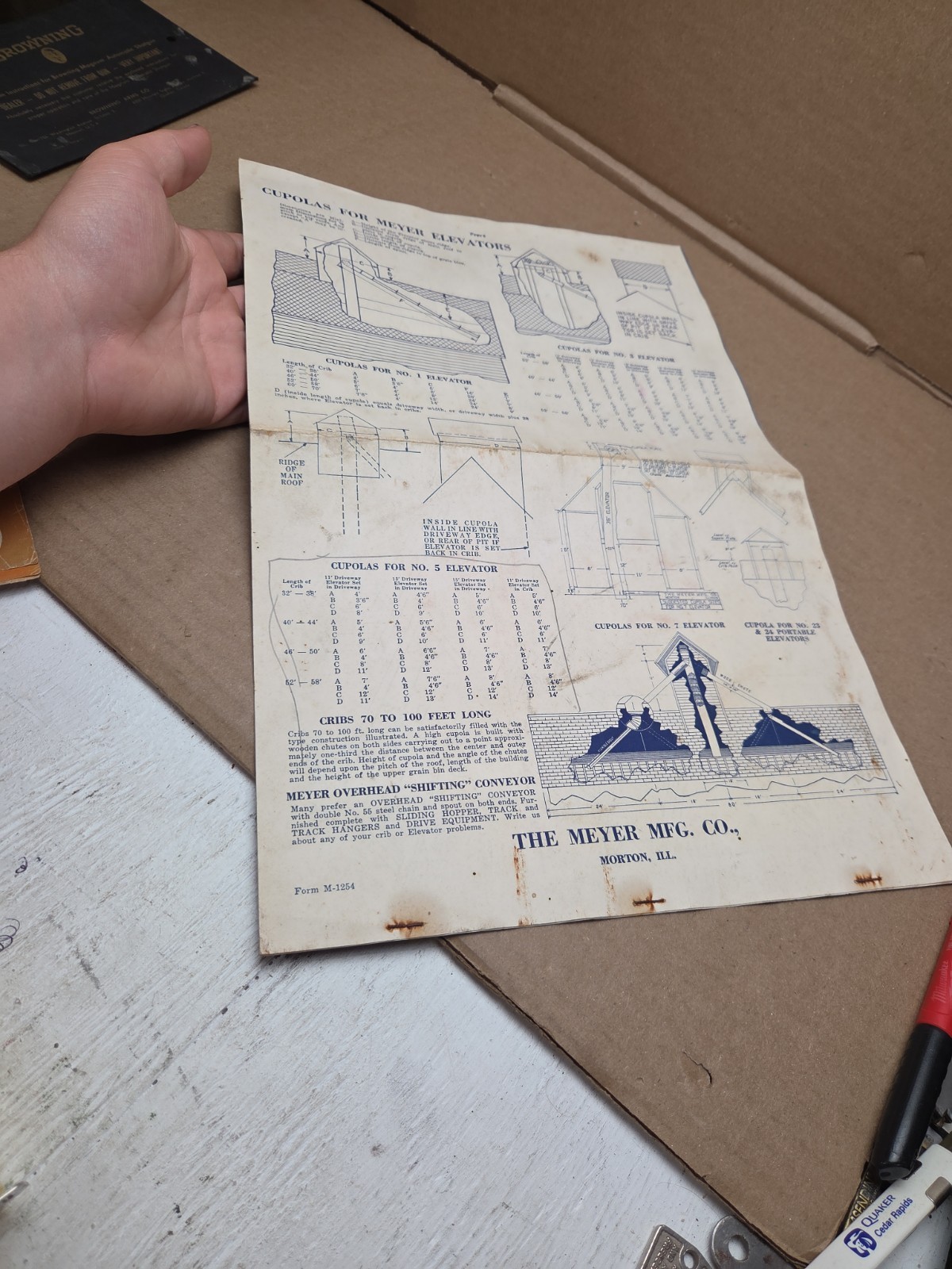 Vintage The Meyer MFG Co Morton IL Crib & Granary Plans Advertising Farm Barn