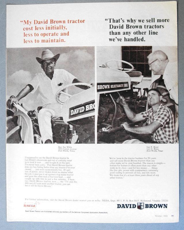 Orig 1966 David Brown Ad Photo Endorsed by Rev. Jay White of Fort Worth Texas