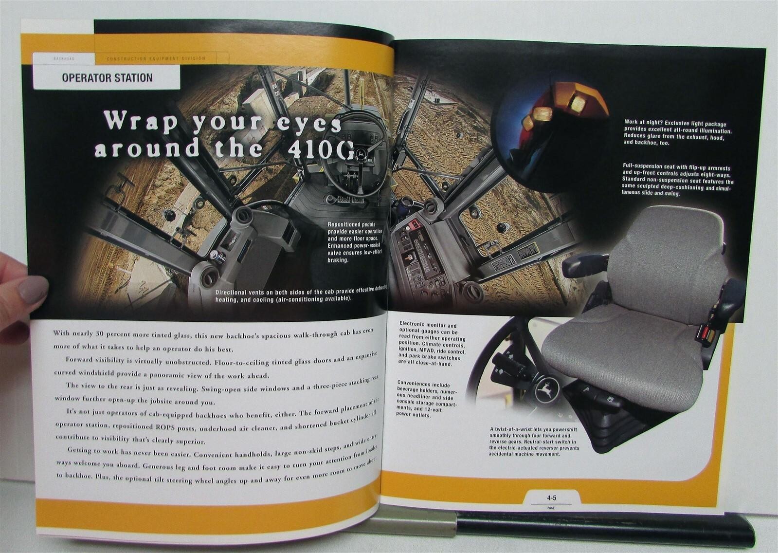2001 John Deere 410G Backhoe Specifications Construction Sales Brochure