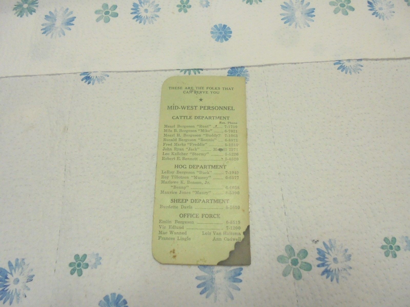 note book memo pad mid-west livestock commission sioux city iowa 1959 bergeson