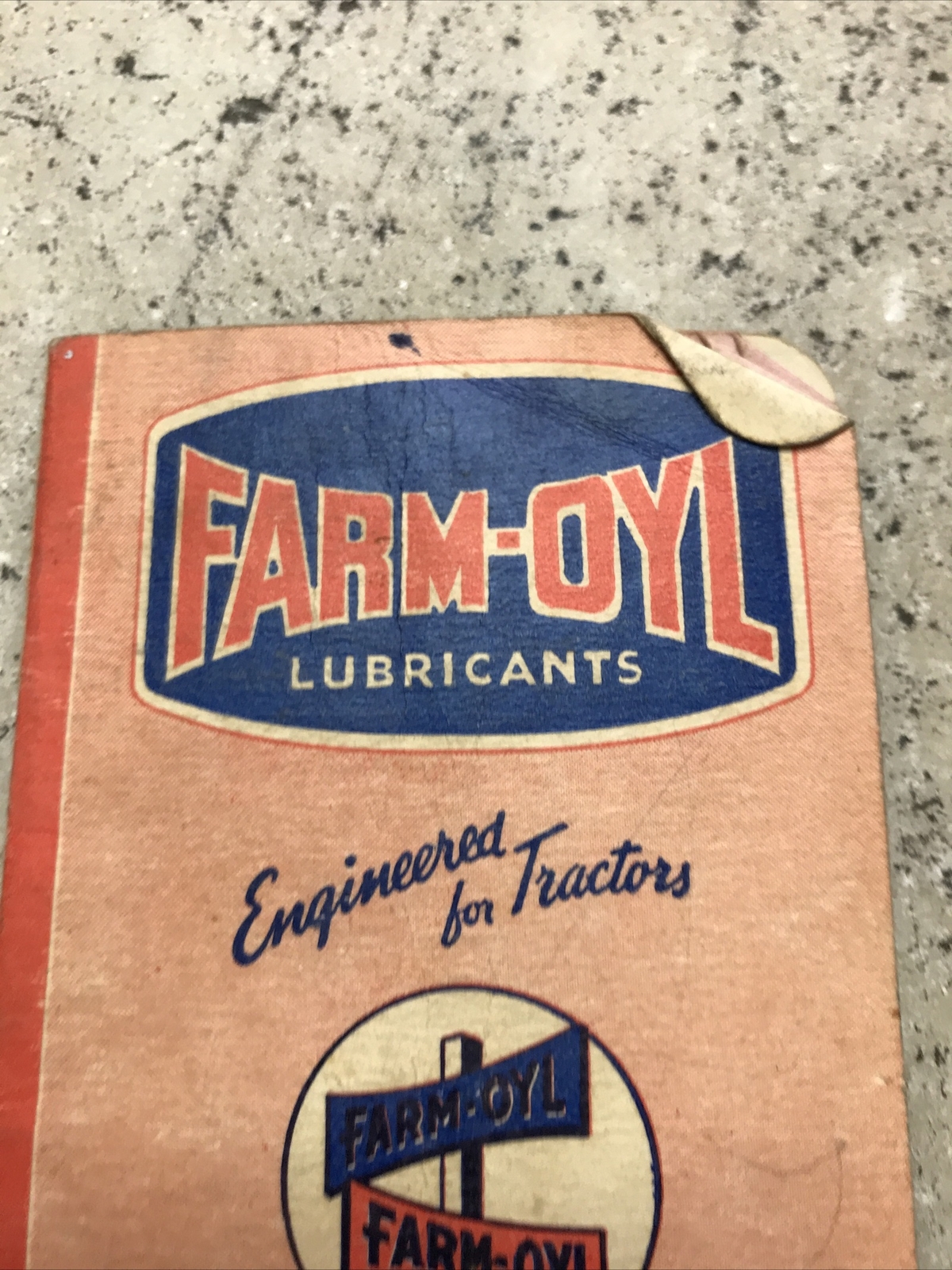 Vintage Rare Farm-Oyl Memo Pad Tractor Motor Oil Guide Brouchure Hand Booklet