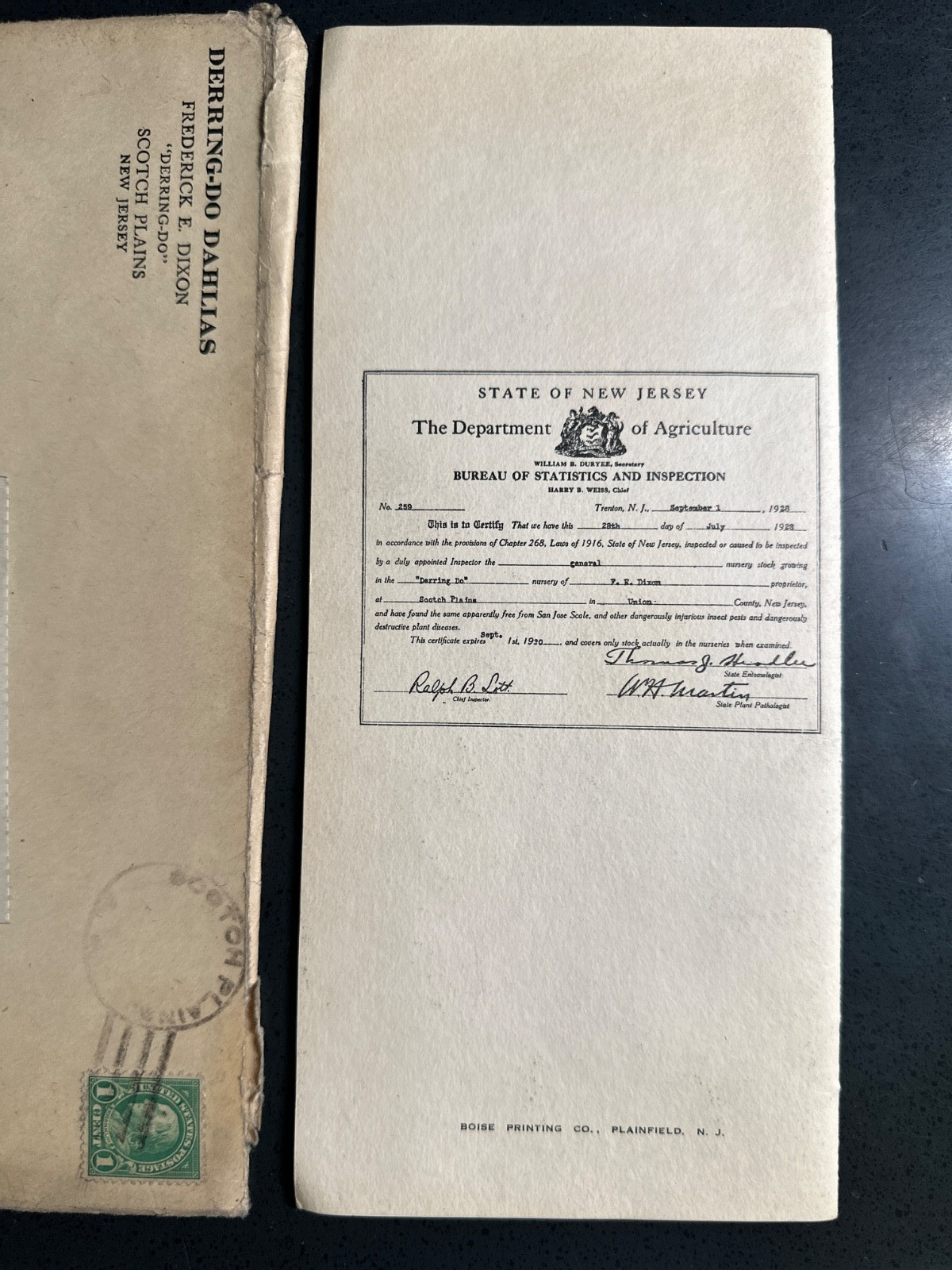 1930 Derring-Do Dahlias – Nursery – Soil brochure – Scotch Plains, NJ USA
