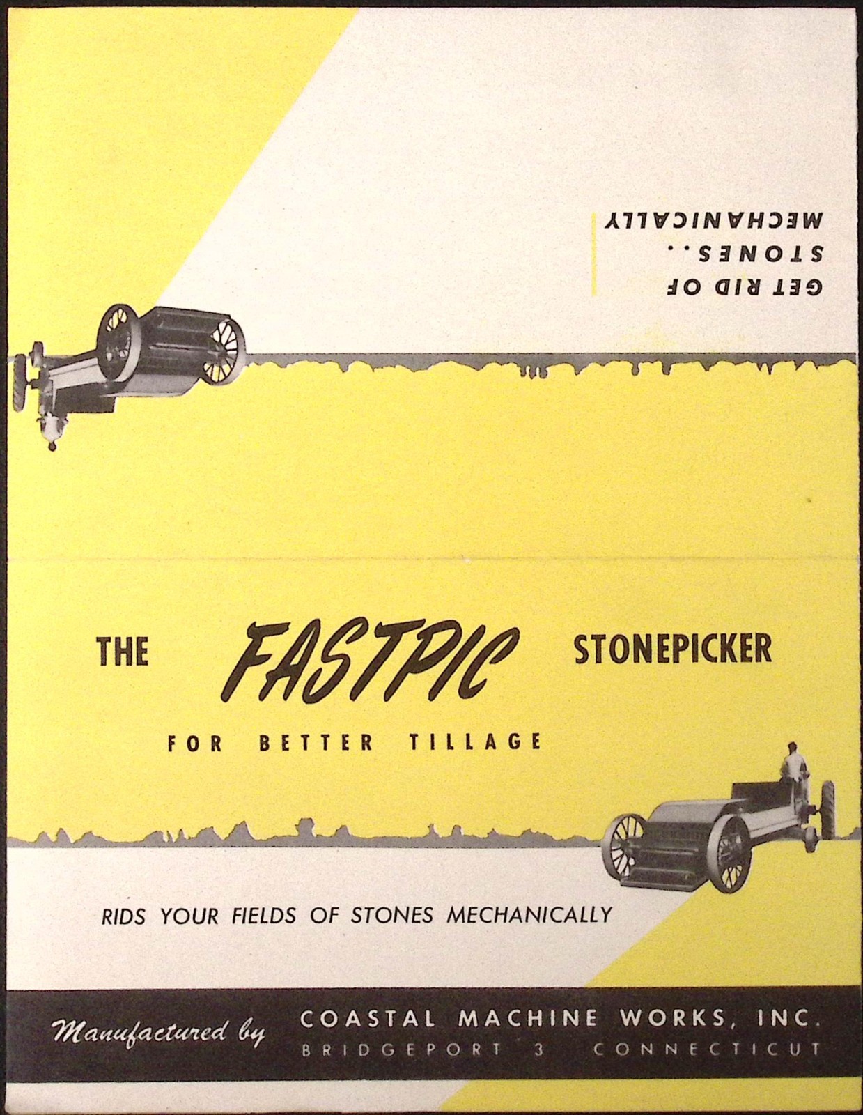 1954 Fastpic Stone Picker Brochure Coastal Machine Works Bridgeport CT